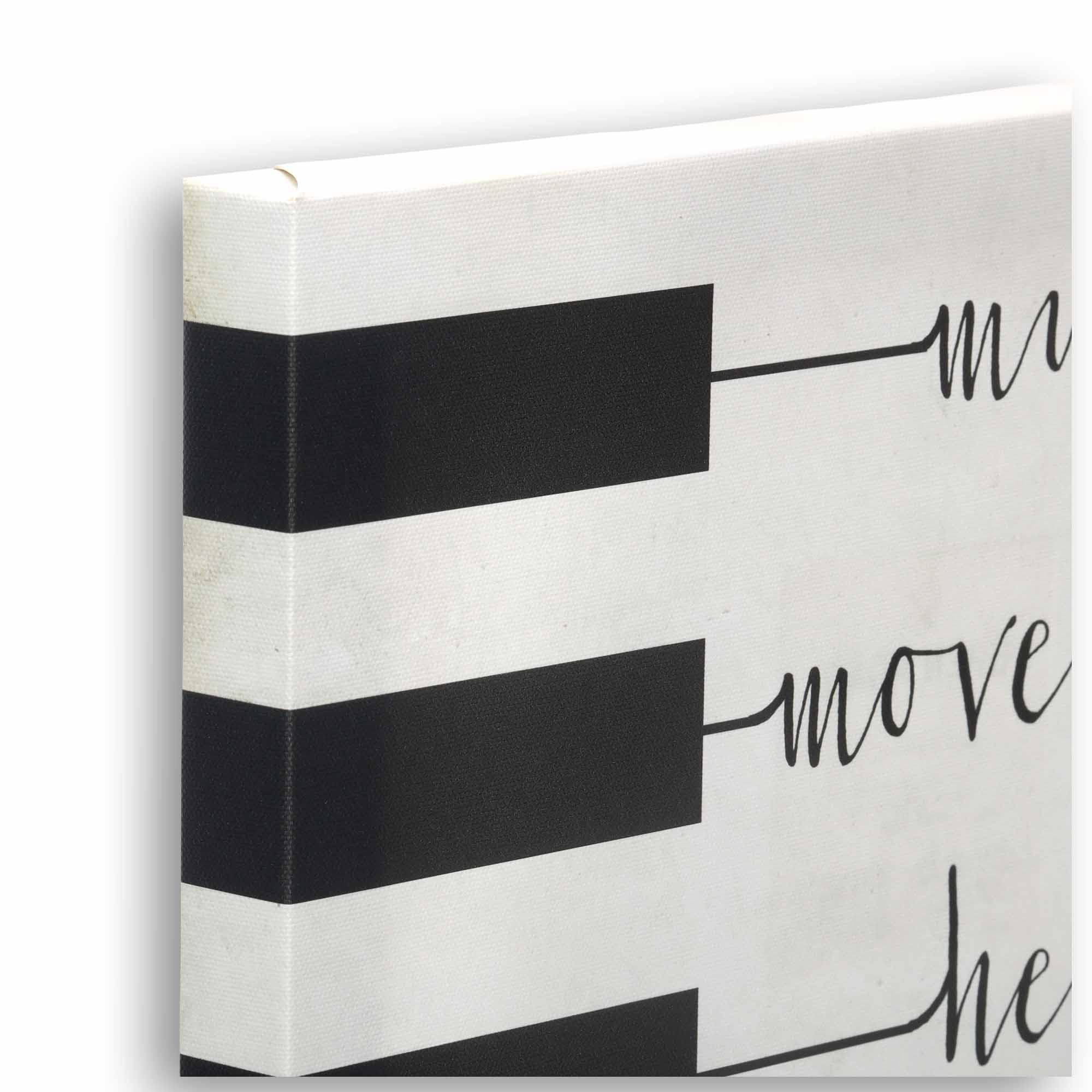 Open Road Brands Piano Keys Music Quote Gallery Wrapped Canvas Wall Decor - Music Moves The Heart And Stirs The Soul - Piano Can