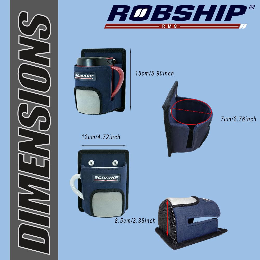 Robship Holder Mug The Ideal Companion for Sailboats and Motorboats Alike, Navyline - RH Open
