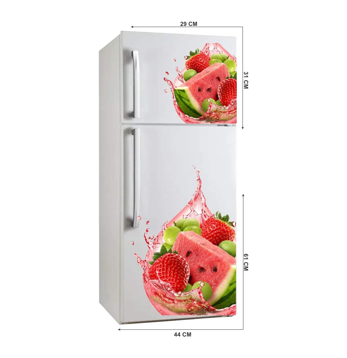 VCREATE DECOR Watermelon Fridge Sticker & Decal (PVC Vinyl,Size-58 Cm X 45 Cm)