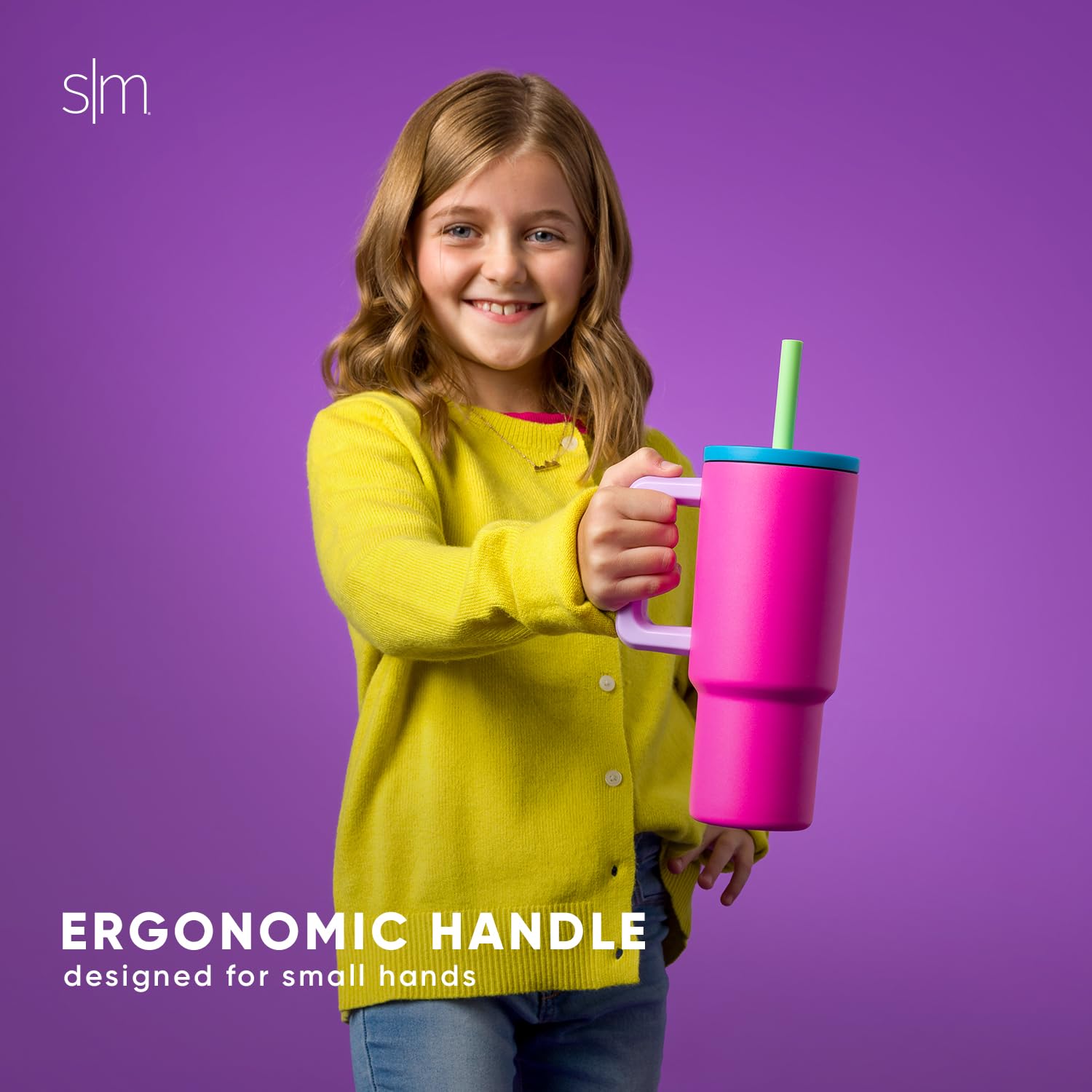 Simple Modern Kids 24 Oz Tumbler With Handle And Silicone Straw Lid | Spill Proof And Leak Resistant | Reusable Stainless Steel