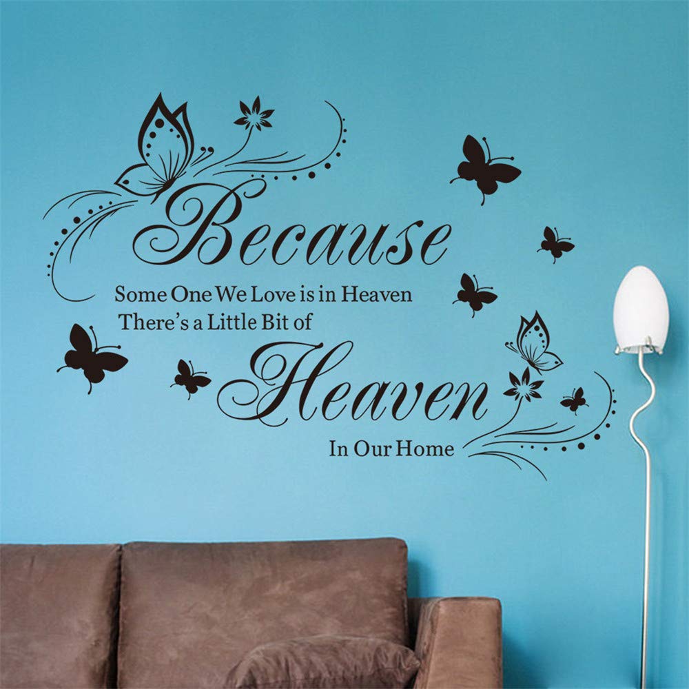 Ufengke ''Heaven In Our Home Wall Stickers Quotes And Sayings Wall Decals Art Decor For Bedroom Living Room