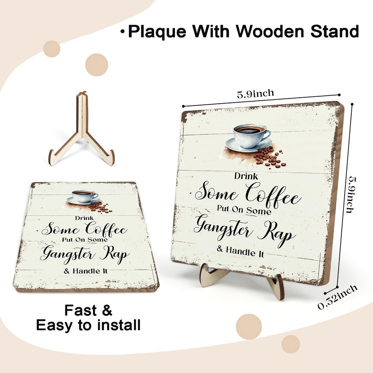 Coffee Bar Sign Plaque, Coffee Signs for Coffee Station, Vintage Coffe ...
