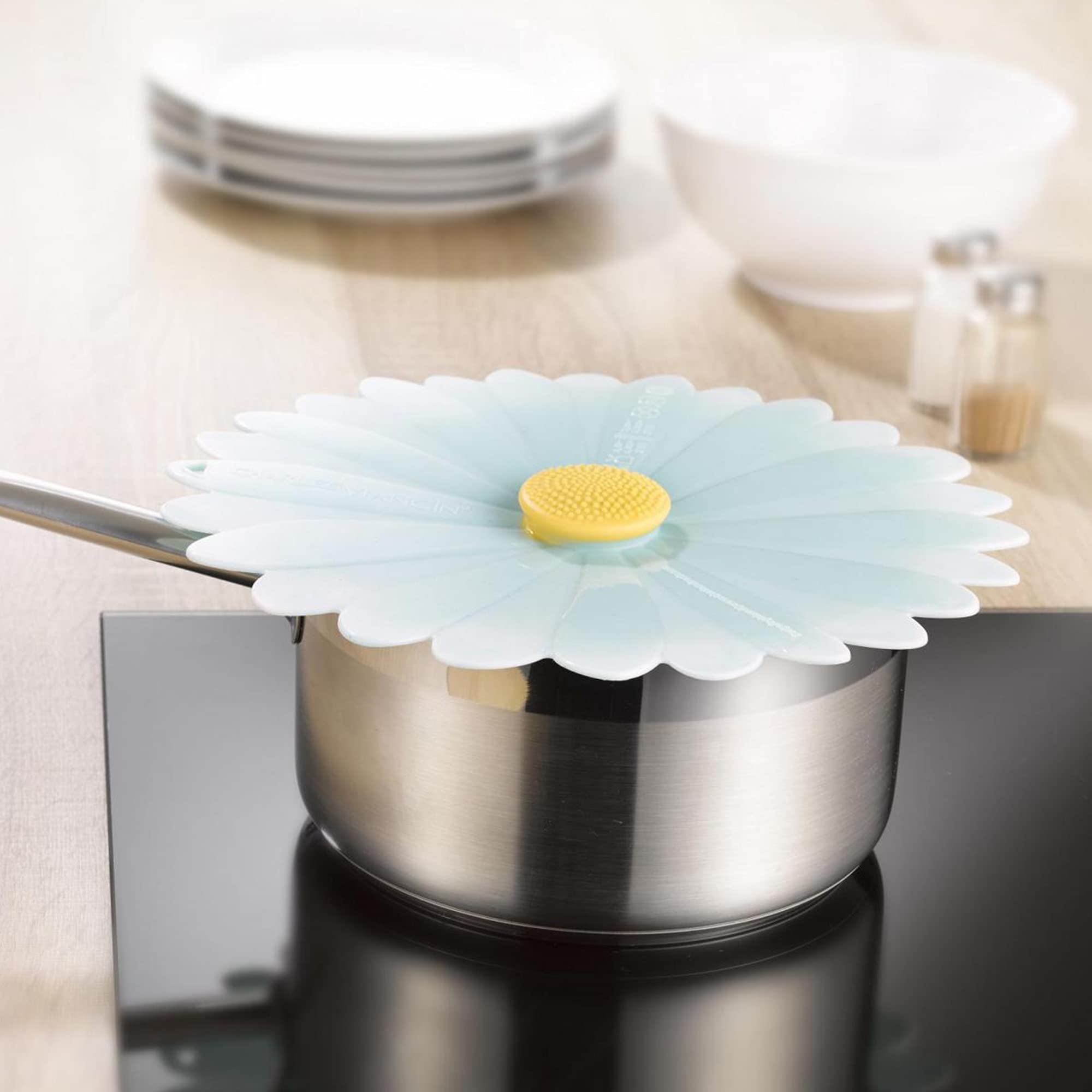 Charles Viancin - Daisy Silicone Lid For Food Storage And Cooking - 11''/28Cm - Airtight Seal On Any Smooth Rim Surface - Bpa-Fr