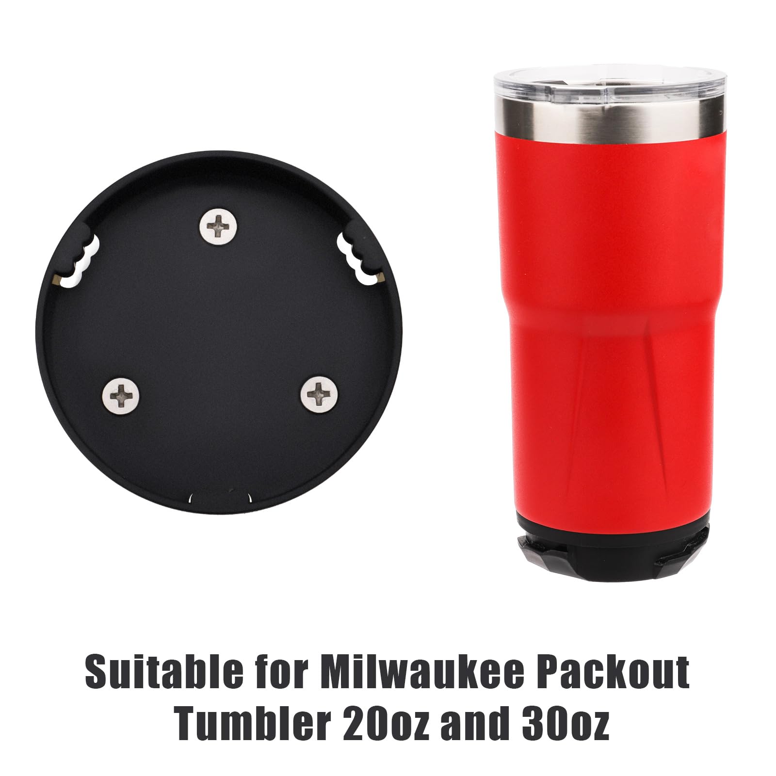 2Pcs Tumbler Mount For Milwaukee Packout, Black Cup Holder With Screws Compatible With Milwaukee Packout Cup 20Oz & 30Oz