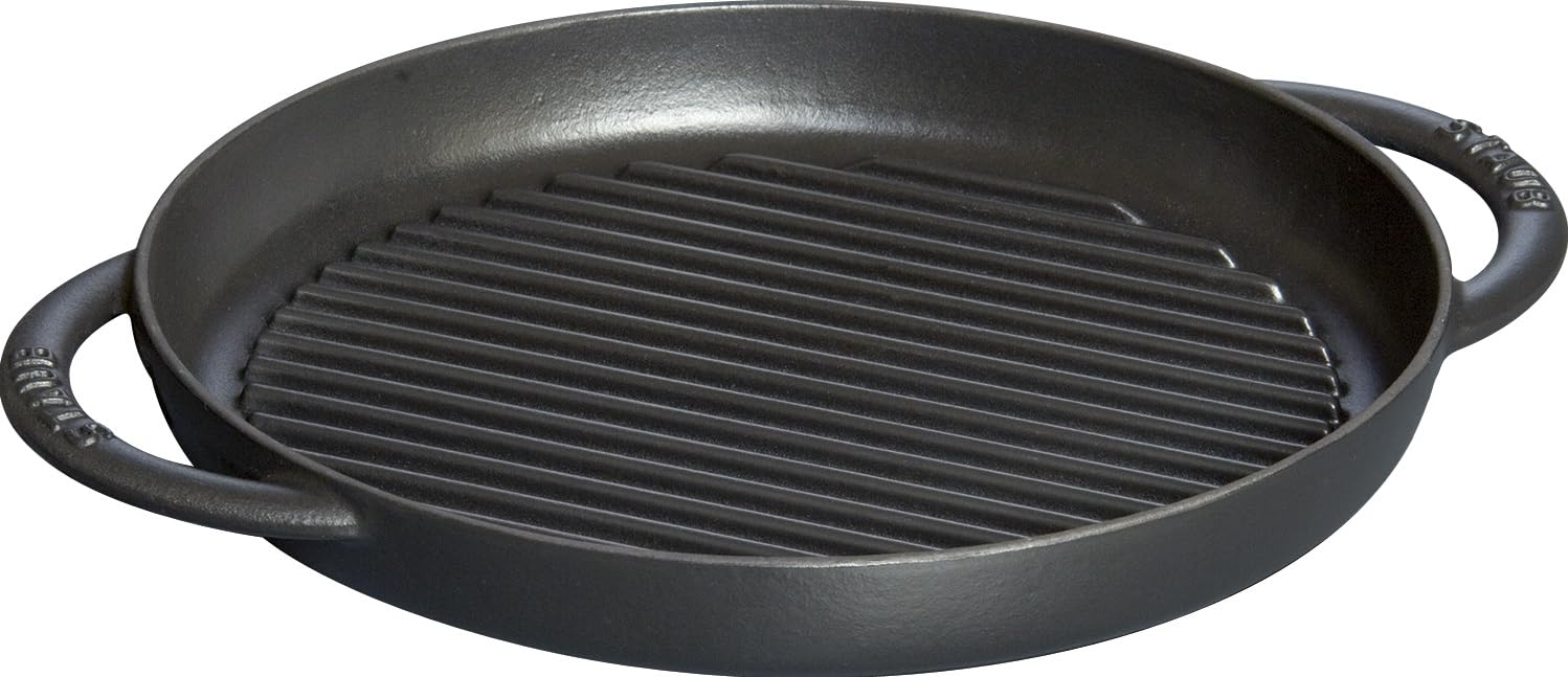 Staub Round Grill Pan 10-Inch Matte Black