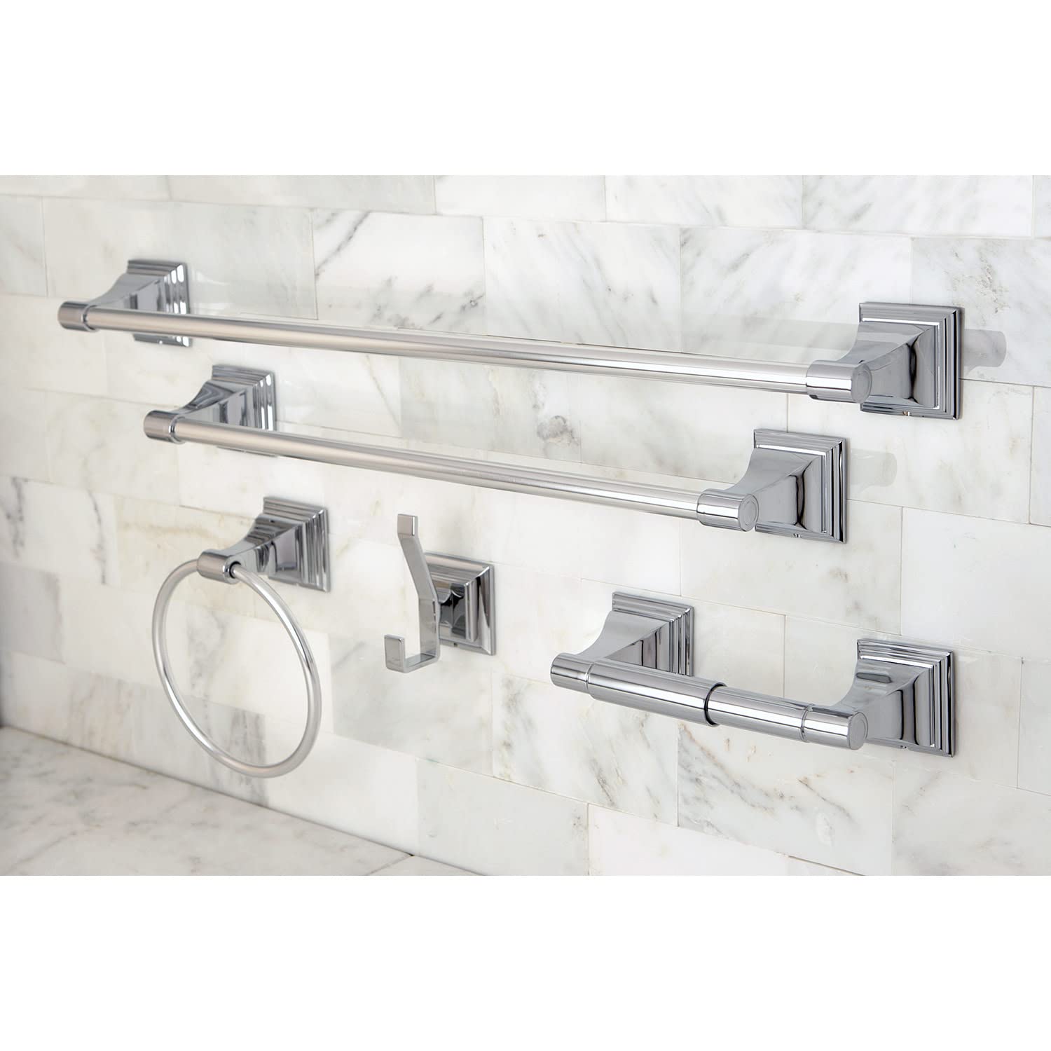 Kingston Brass BAHK61212478BB Monarch 5-Piece Bathroom Accessory Set  Brushed Brass