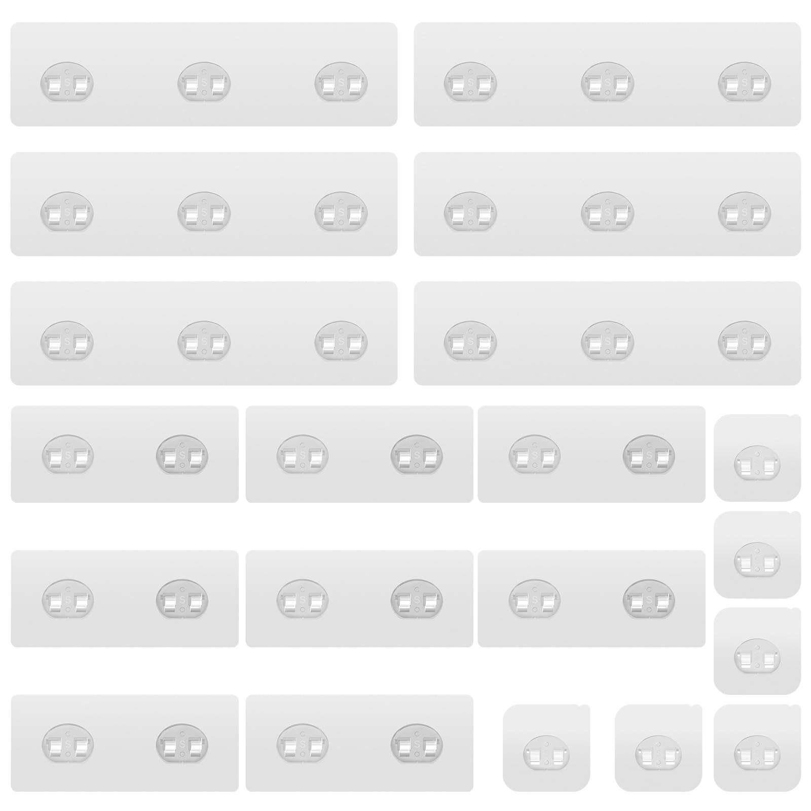 Feptuase 20 Pack Shower Caddy Adhesive Replacement, Transparent Strong Adhesive Hooks, No Drilling, Waterproof Wall Hooks For Sh