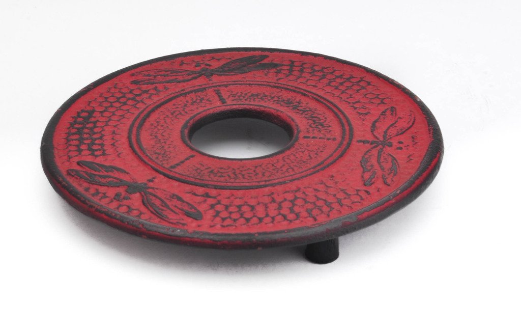 M.V. Trading T7022Rd Cast Iron Trivet Drgon Design, 5-Inch, Red