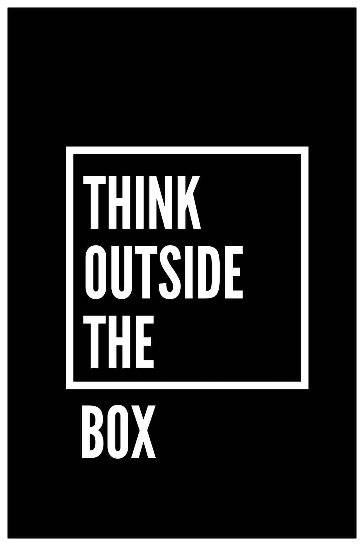 Inephos Think Outside The Box Inspirational Poster (12 X 18 Inch)