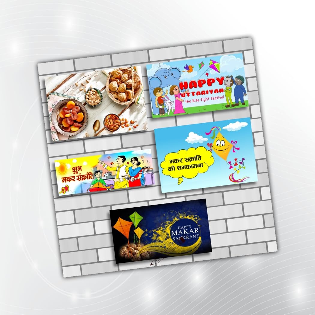 PartyStuff Makar Sankranti Theme Props  Makar Sankranti Party Props (5 Cards)