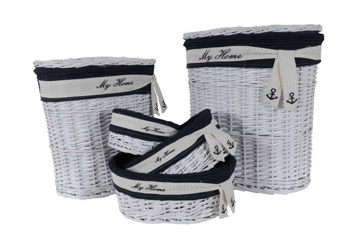 Anne Home - Set of 5 Oval Willow Storage Baskets in Several Sizes