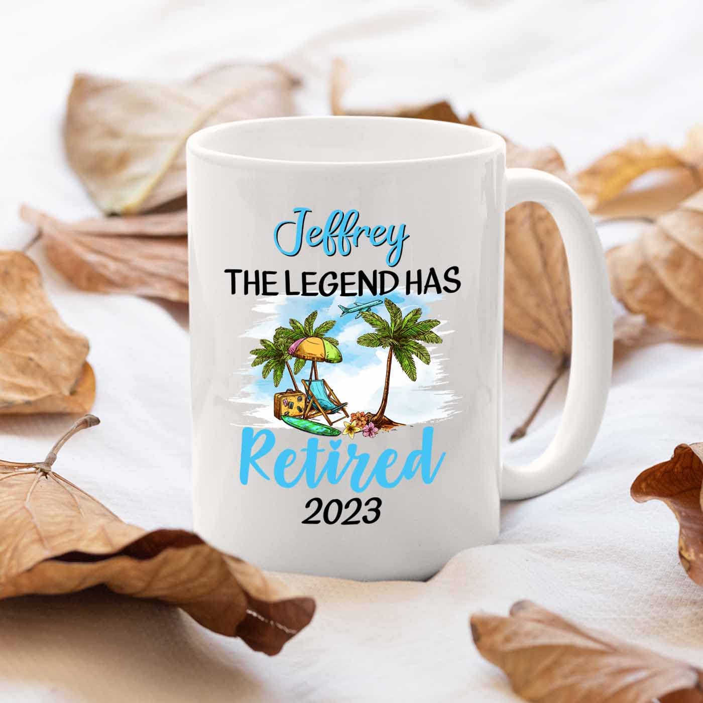 Personalized Name Year Coffee Mug Gifts For The Legend Has Retired, Customized Retirement White Ceramic Mugs 11 Oz 15 Oz, Retire