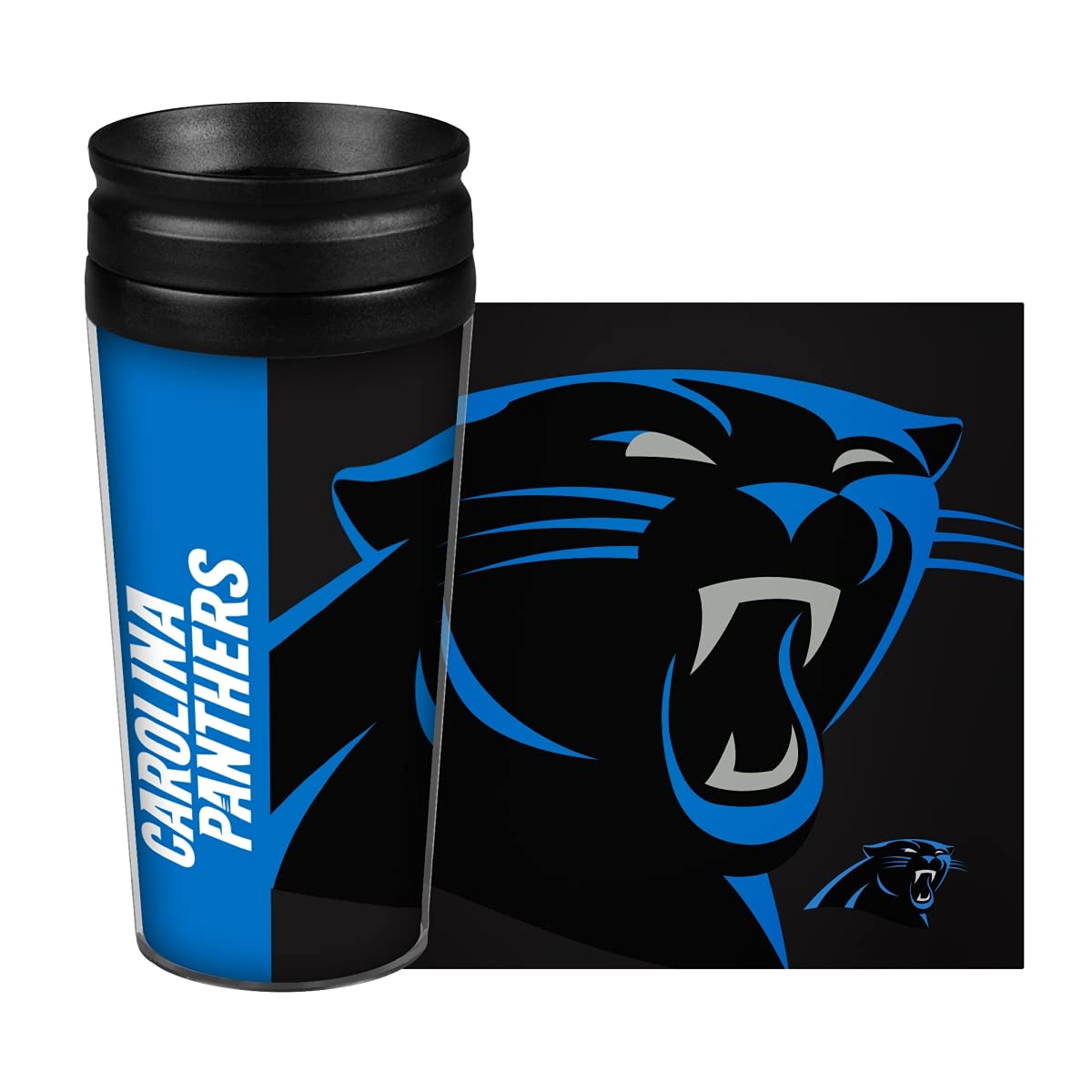 Boelter Brands Nfl Carolina Panthers 14 Ounce Travel Tumblerfull Wrap Hype, Team Color, 14 Ounce