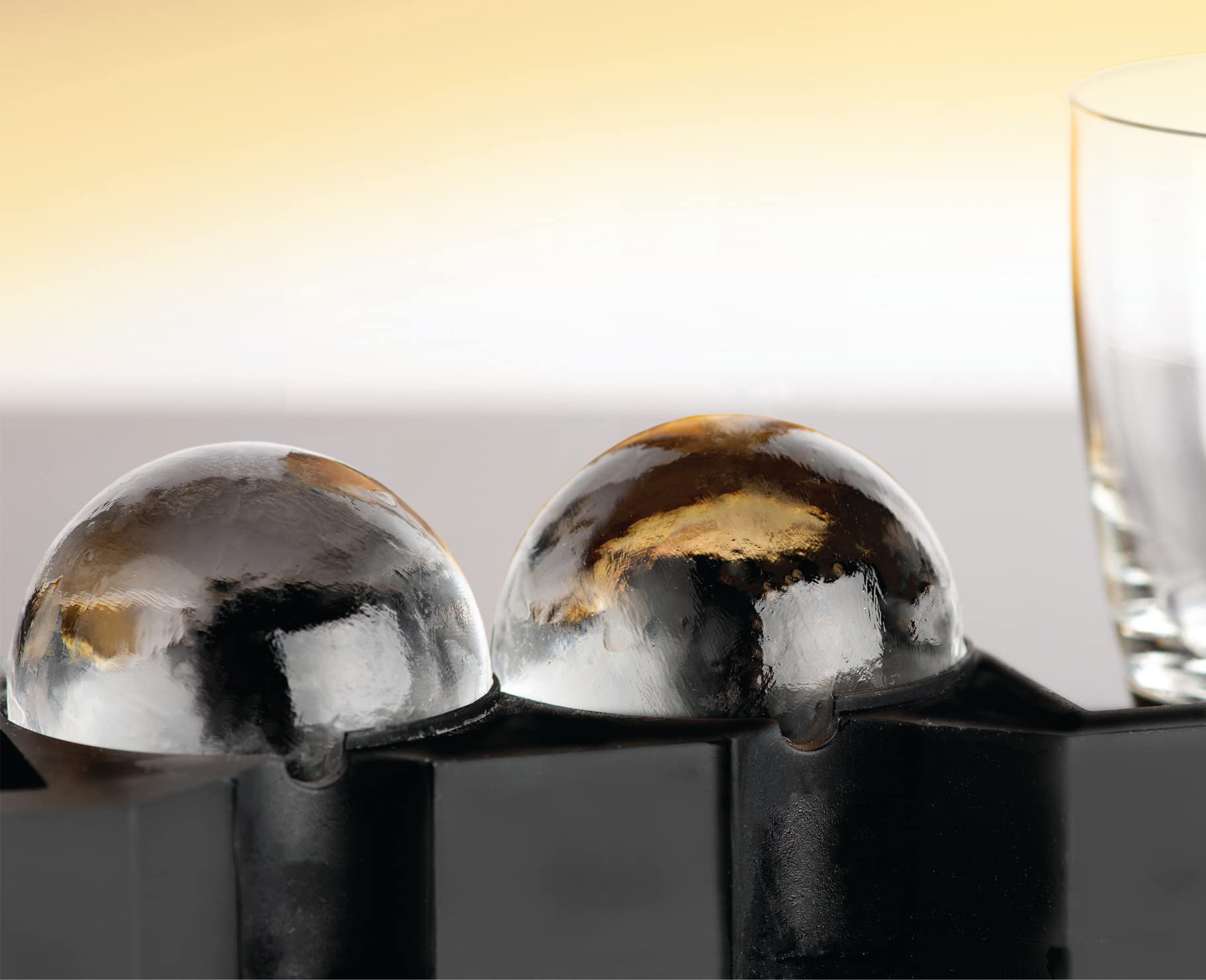 Better Kitchen Products Crystal-Clear Ice Ball Maker, 2-Cavity Mold, Large Ice Sphere Trays, Jumbo 2.4 Inch Ice Balls