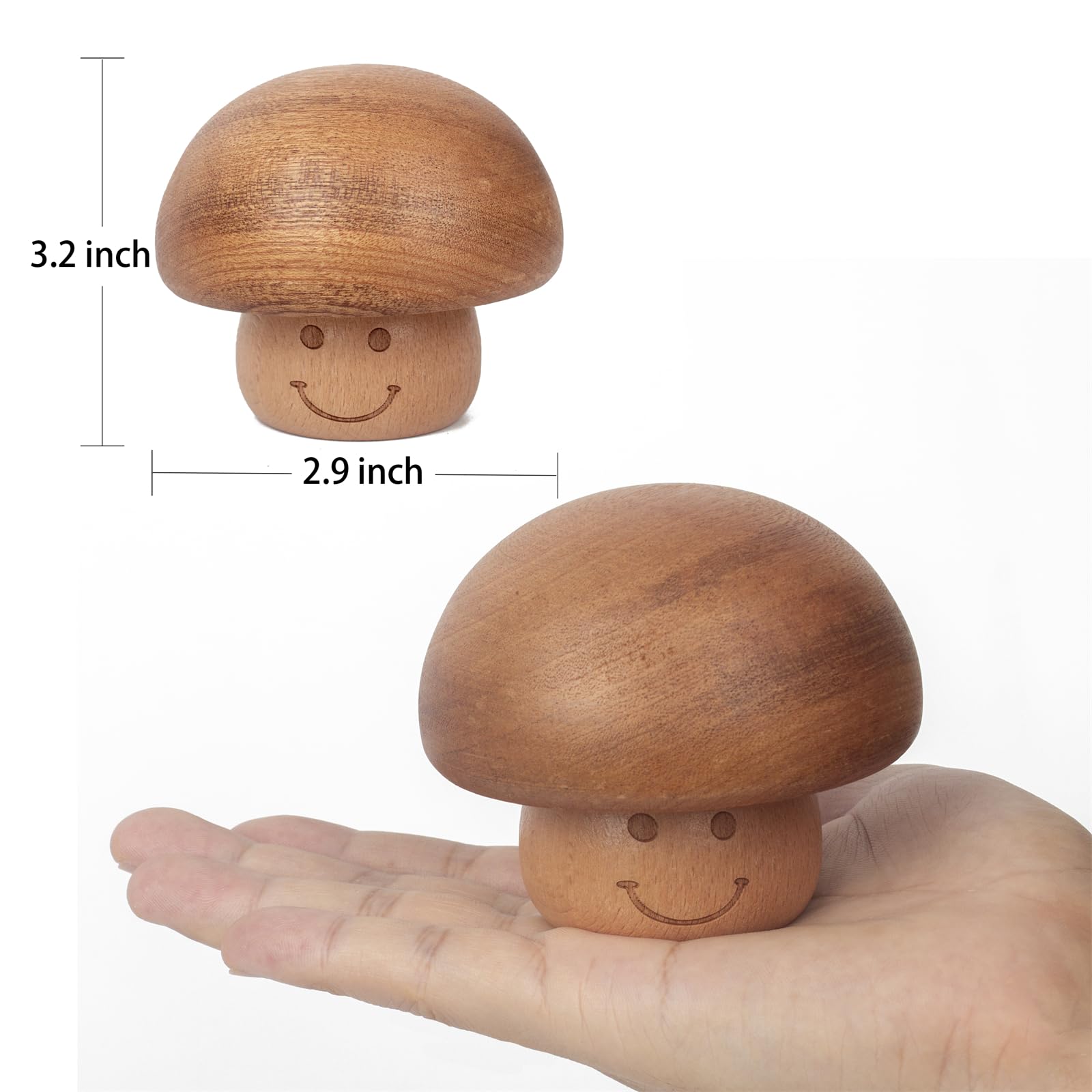 Castle in The Sky Mechanism Music Box Cute mini Mushroom Vintage Wood Carved Musical Gift for Birthday Valentines Day Christmas
