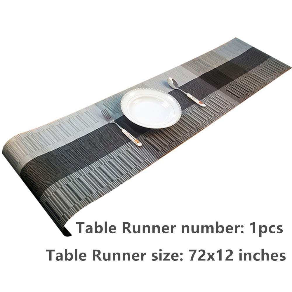Placemats With Table Runner Set Place Mats, Woven Crossweave Vinyl Kitchen Tablemat, Washable Pvc Table Mats For Dining Table, P