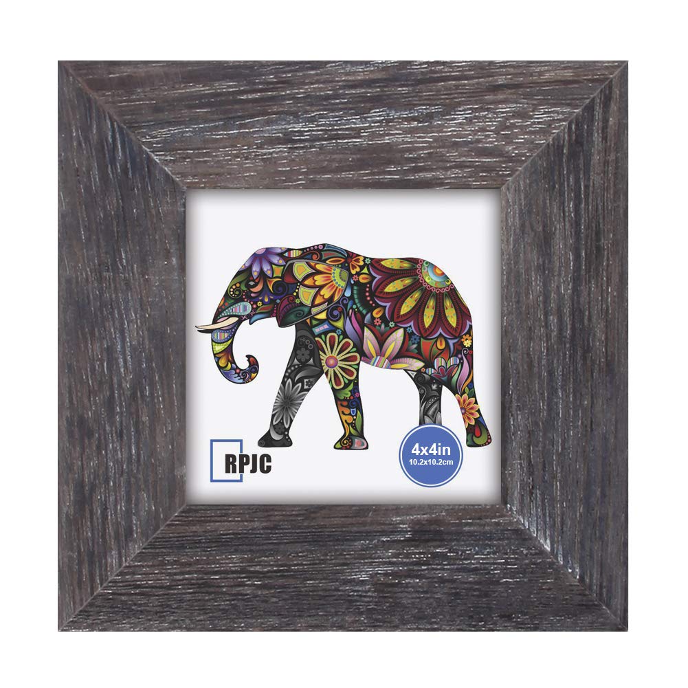 RPJC 4x4 inch Picture Frame Made of Solid Wood High Definition Glass for Wall Mounting Photo Frame Driftwood Finish