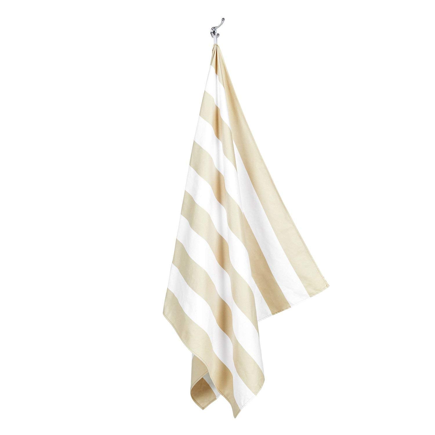 Dock & Bay Beach Towel - Quick Dry  Sand Free - compact  Lightweight - 100% Recycled - Includes Bag - cabana Light - Bora Bora Beige - Large (160x90cm  63x35)