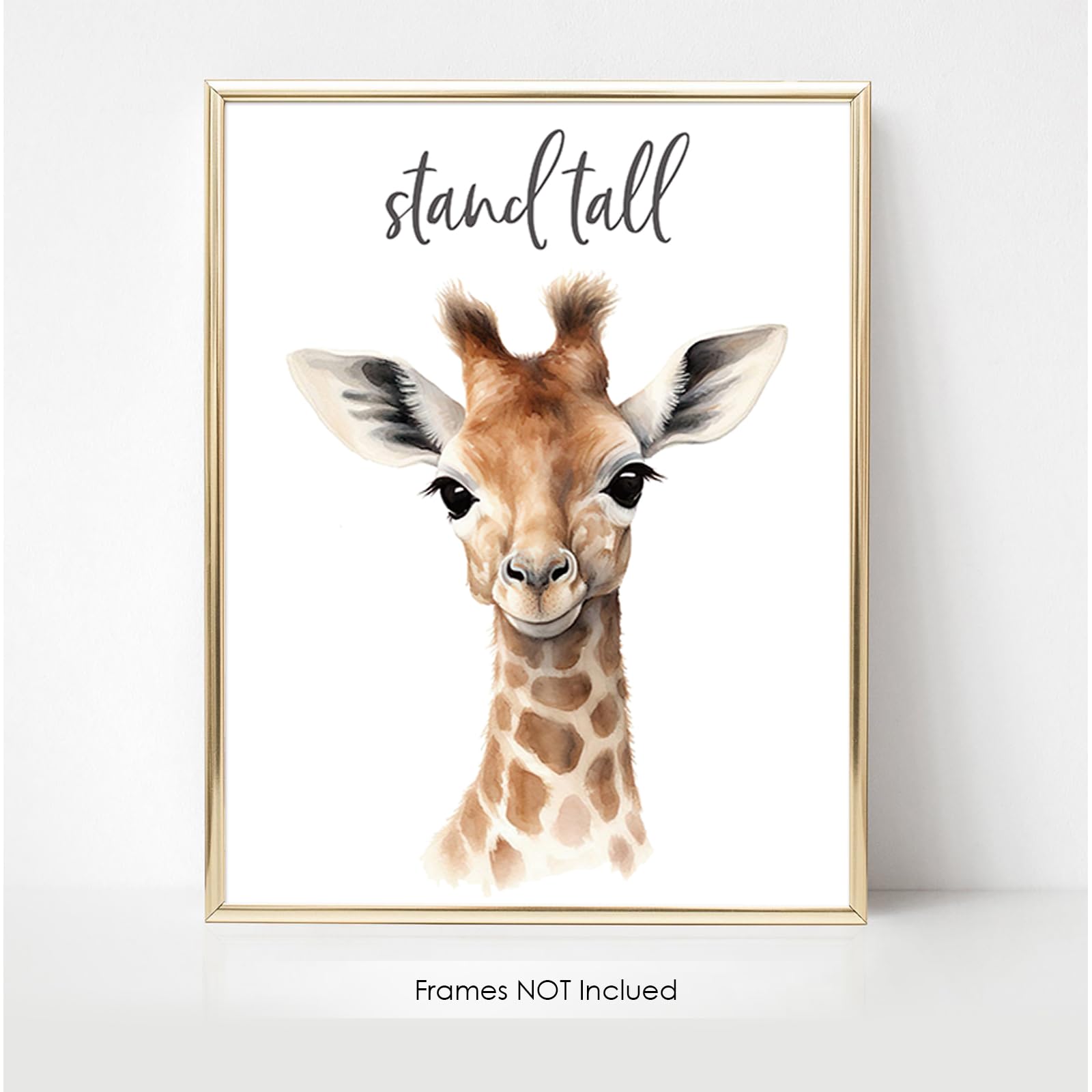 6 Pcs Cartoon Animals Wall Art Nursery Decor Cute Giraffe Leopard Zebra Deer Elephant Inspirational Wall Decor Unframed Posters