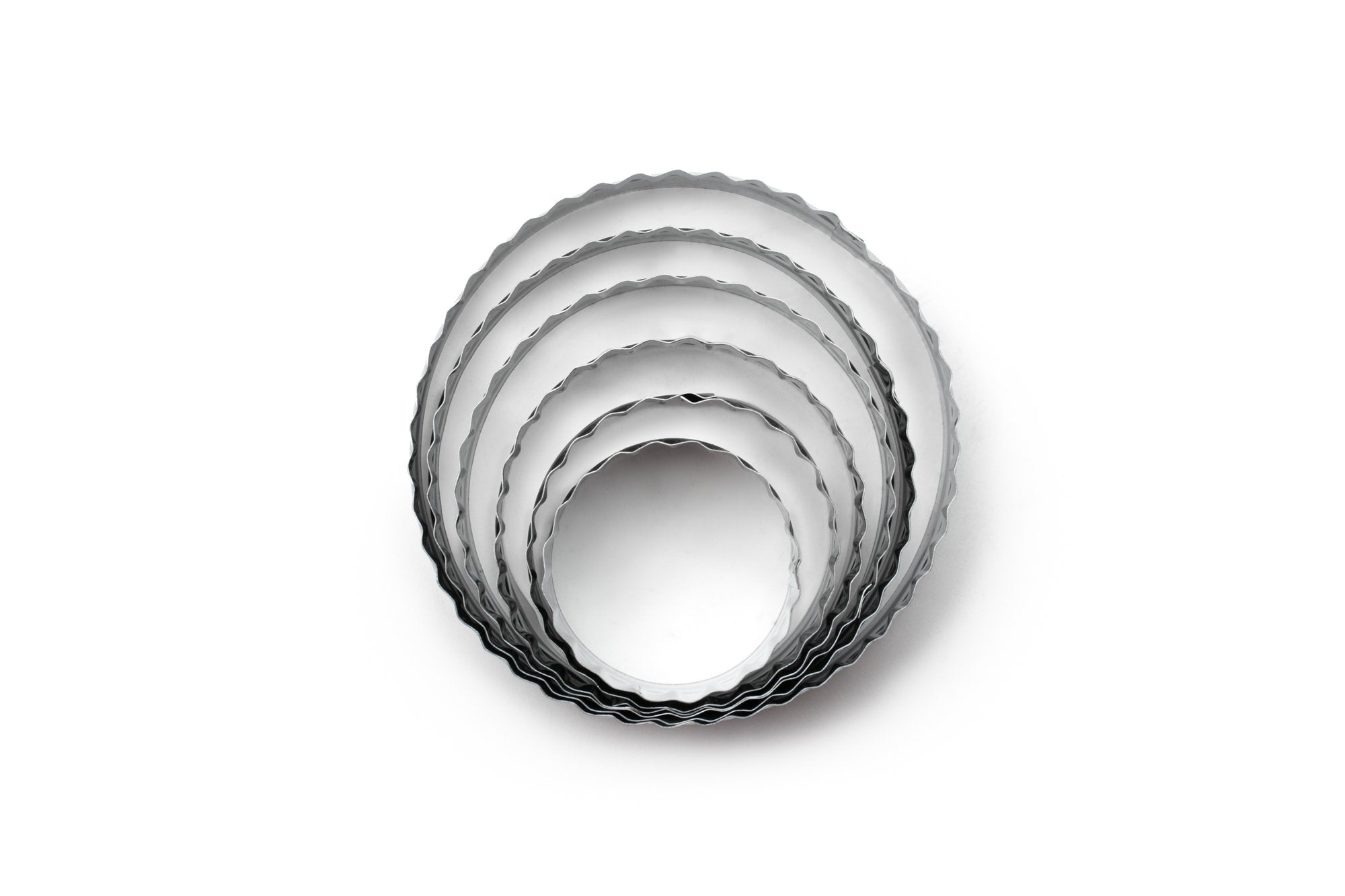 Fox Run Plain And Crinkled Circle Cookie Cutters, 1.5 X 4.5 X 4.5 Inches, Metallic