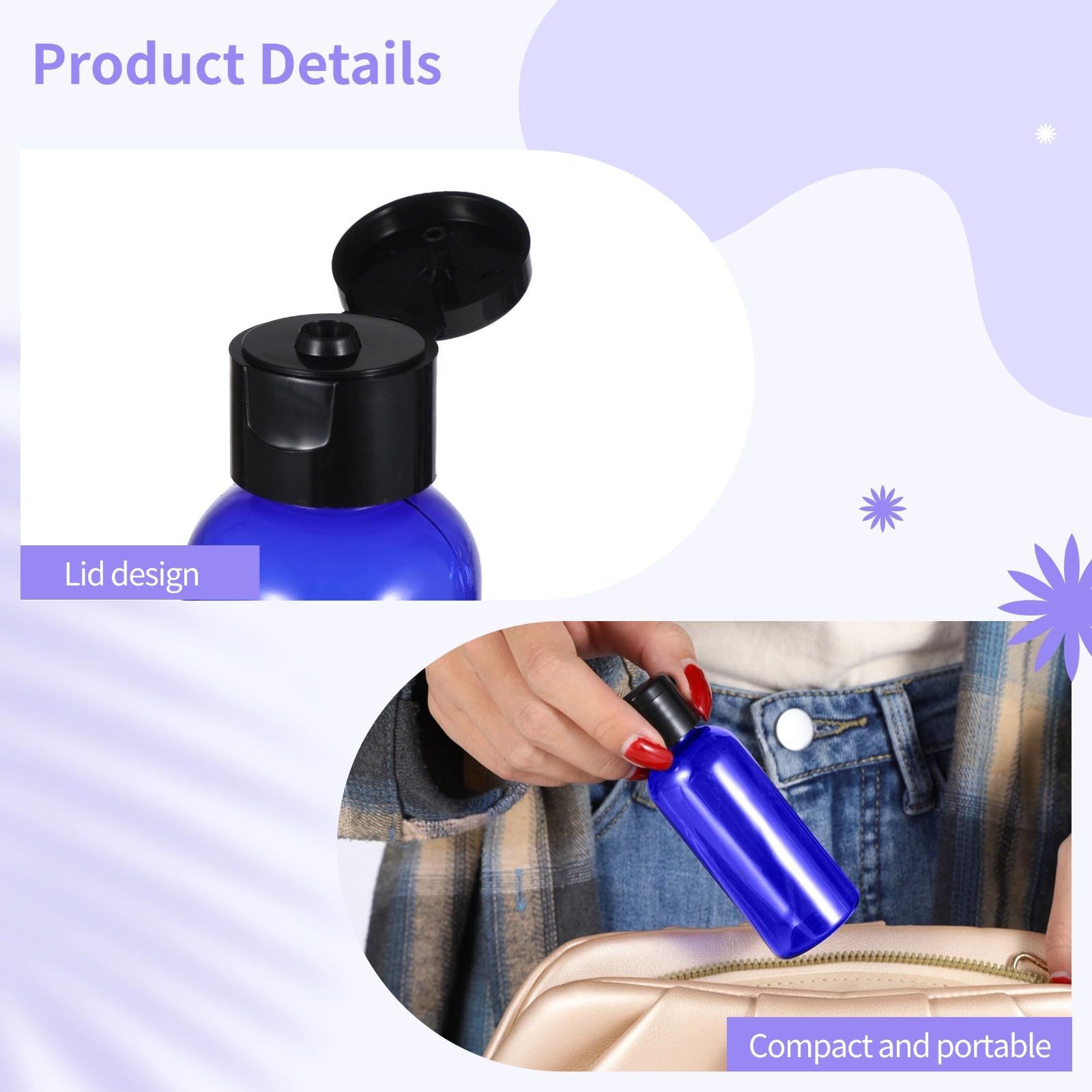 100 Pack 2 Oz Plastic Empty Travel Bottles With Flip Cap 60Ml Travel Size Containers Portable Leak Proof Clear Plastic Bottles R