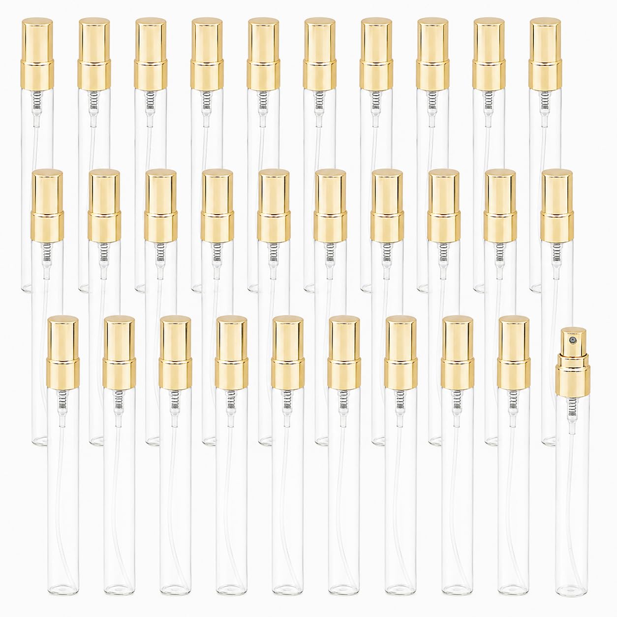 30 Pack 10ml/0.34oz Clear Glass Perfume Sample Bottles, Fine Mist Atomizer