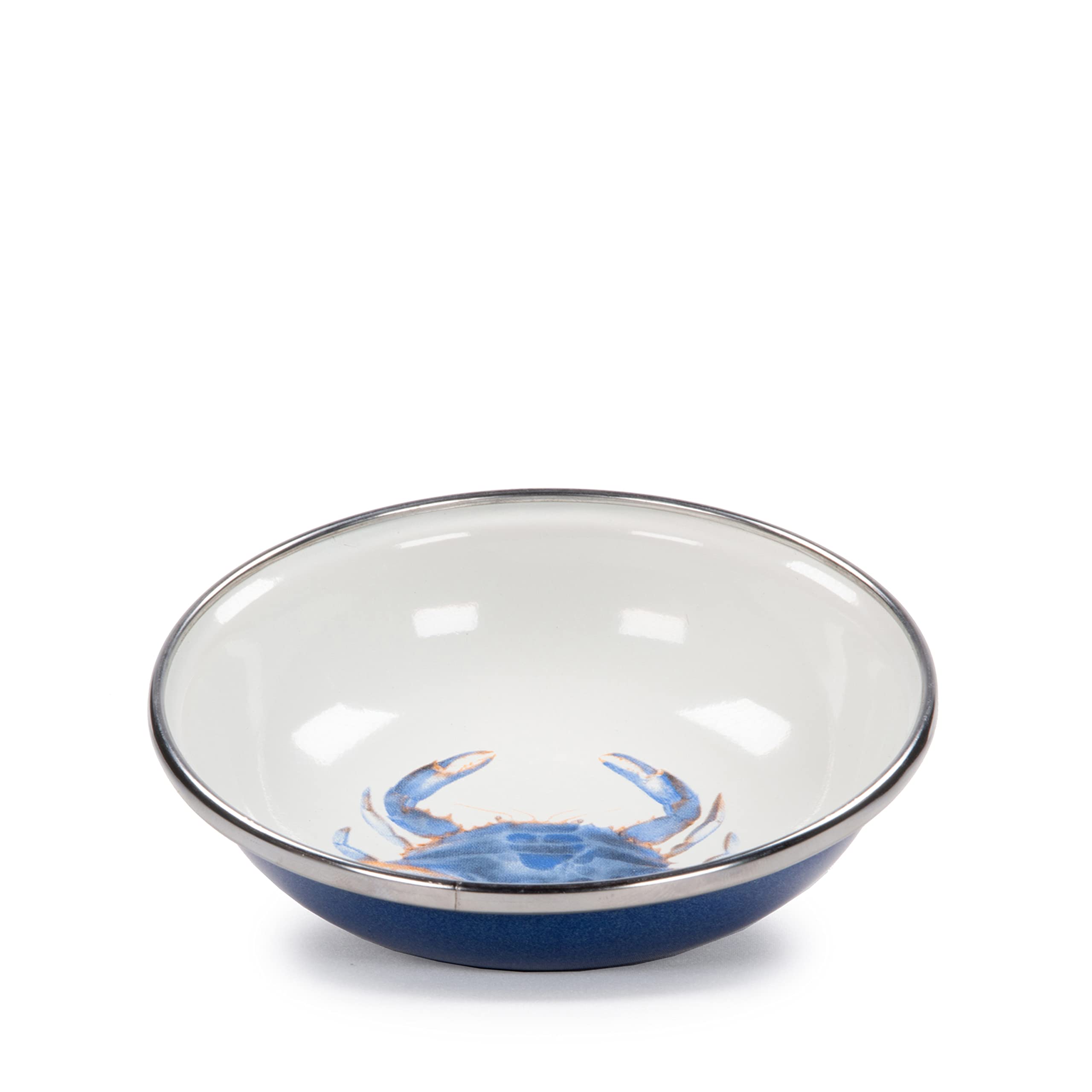 Golden Rabbit Enamelware - Set Of 6-4Oz Tasting Dishes (Blue Crab)