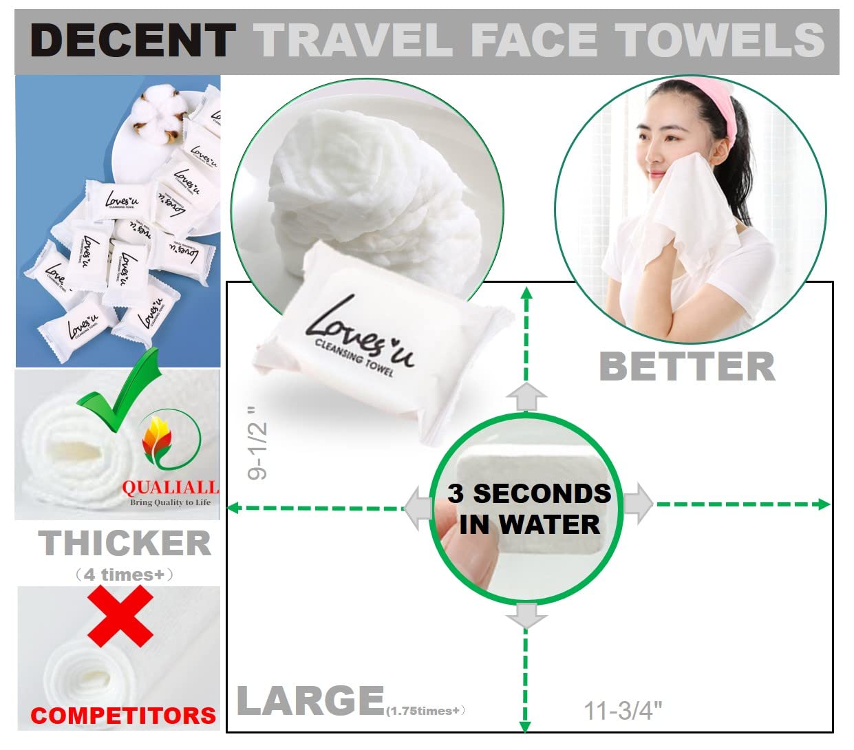 Compressed Washcloths Towels  Premium Disposable Wash Cloths for Travel Camping