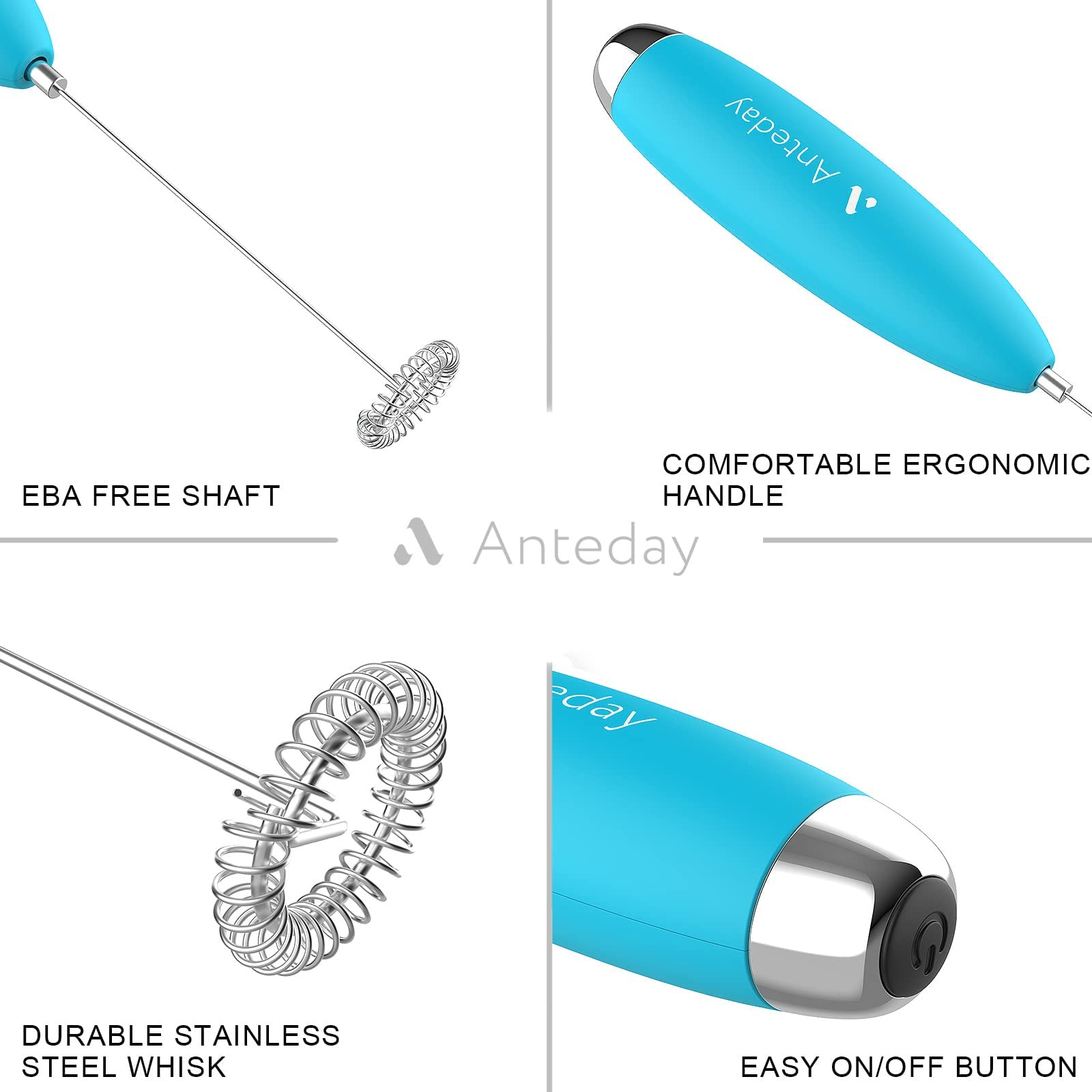 Milk Frother, Coffee Frother, Whisk, Upgraded Motor Electric Whisk Durable Low Noise Mini Drink Mixer Portable Foam Maker For Co