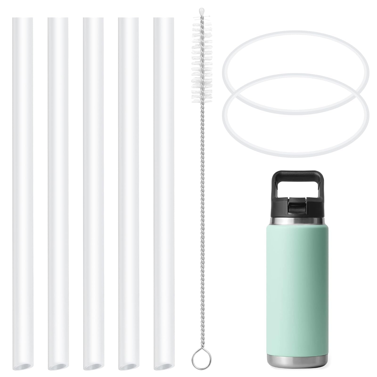 Replacement Straws Compatible With Yeti Rambler 36Oz Bottle-Yeti Rambler Straws Replacement-Seal Gasket Accessories Set Include