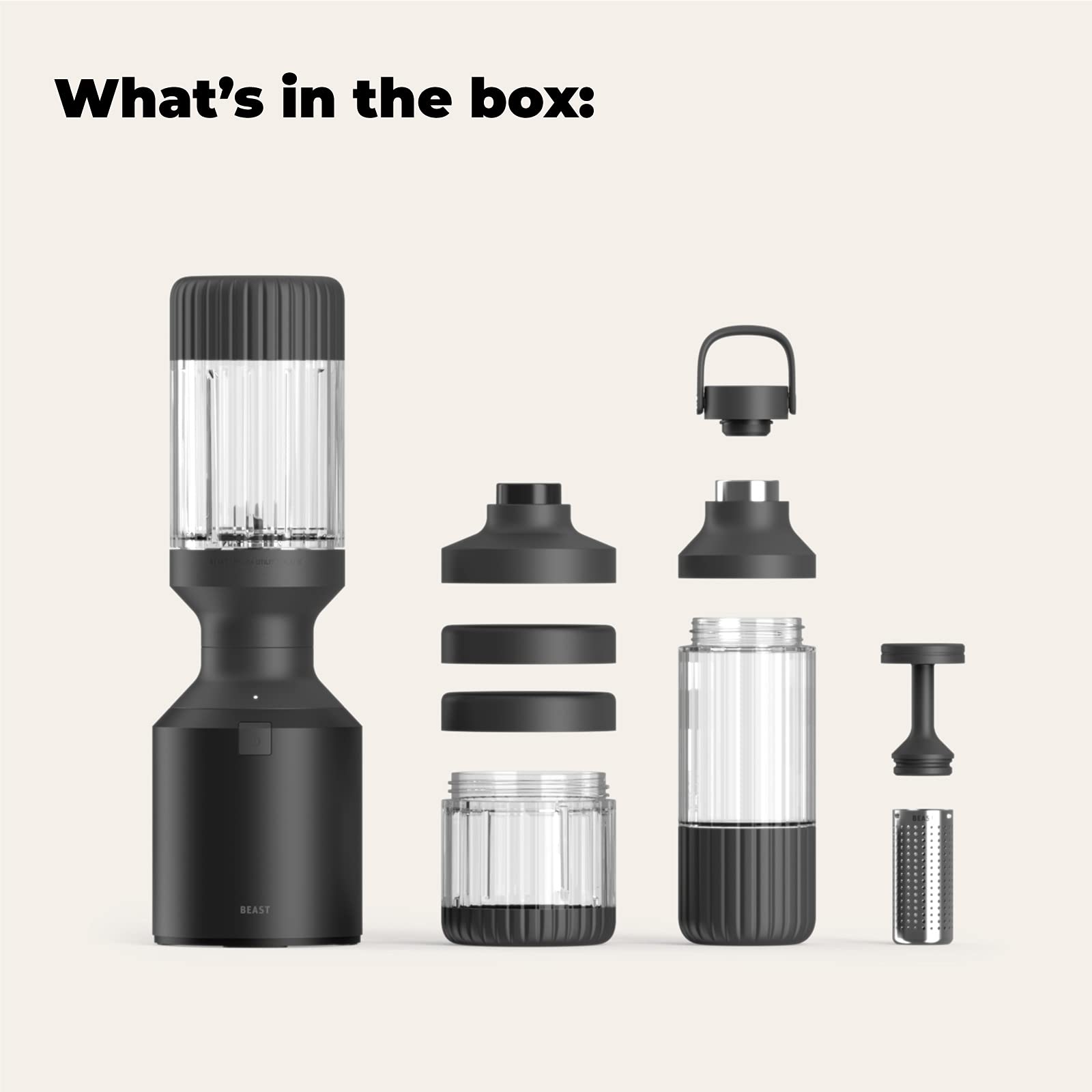 Beast Blender + Hydration System | Blend Smoothies And Shakes, Infuse Water, Kitchen Countertop Design, 1000W (Cloud White)