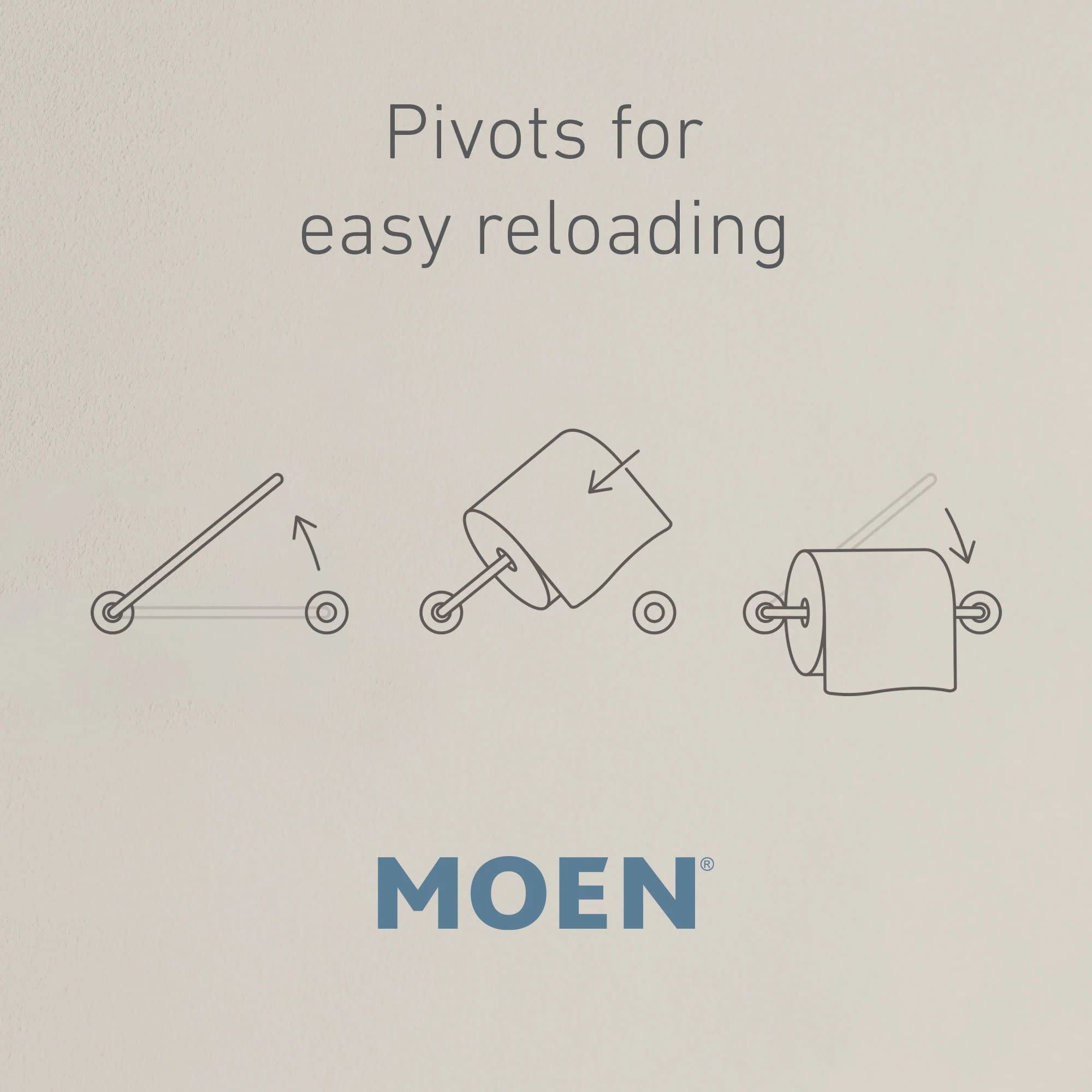 Moen Idora Chrome Moen My3708Ch Idora Double Post Pivoting Toilet Paper Holder, My3708Ch