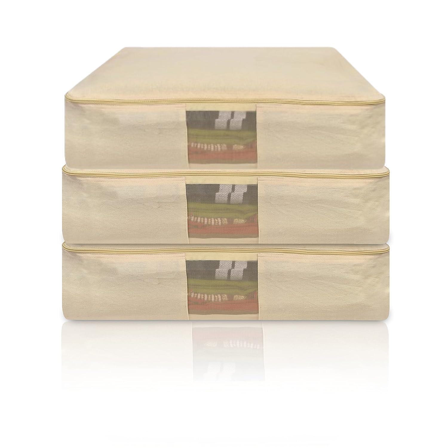 Hollio Cotton Canvas Clothes Storage Bags/Saree Covers With Zip For Storage Specially Design For Woman Dresses, Sarees, Lehengas