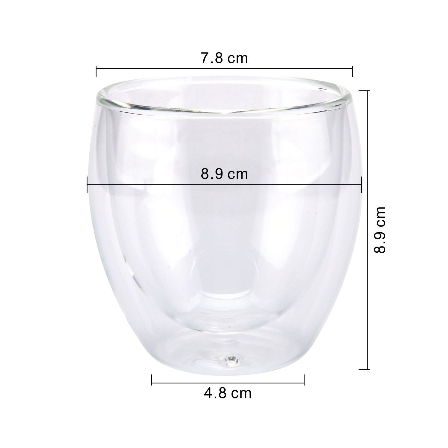 Comsaf 8Oz Glass Coffee Mugs Set Of 4, Double Walled Insulated Thermal Mugs For Latte Cappuccino Cocoa Milk Cafe Juice Tea, Clea