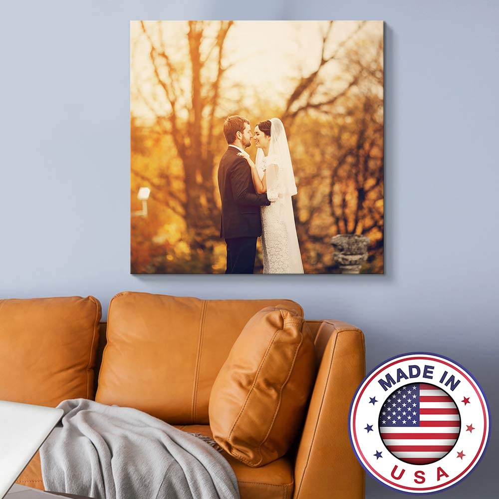 NWT Custom Canvas Prints with Your Photos for Wedding  Personalized Canvas Pictures for Wall to Print Framed 12x12 inches