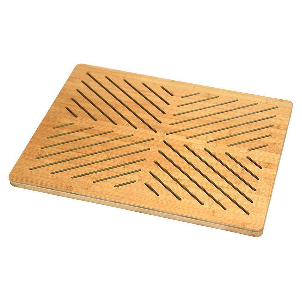 Oceanstar Bamboo Floor Non-Slip Rubber Feet Bath Mat, One Size, Natural, Fm1750Cnc