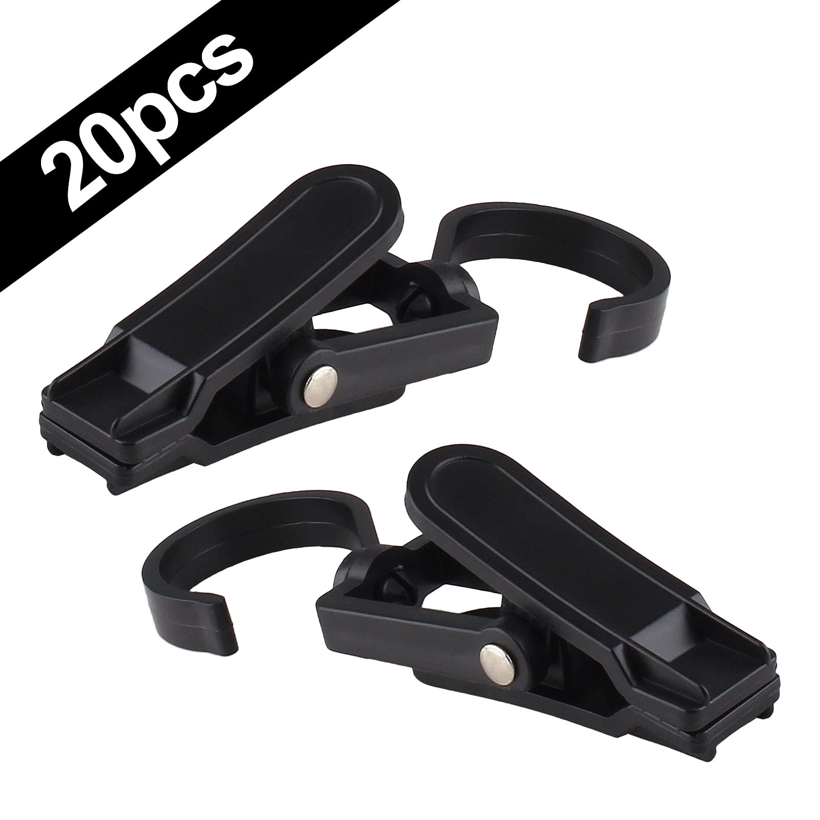 Jiozermi 20 Pcs Laundry Hooks Clip, Plastic Clothes Pins, Super Strong Hanger Clips, Swivel Hooks Clip For Clothing Store Home O