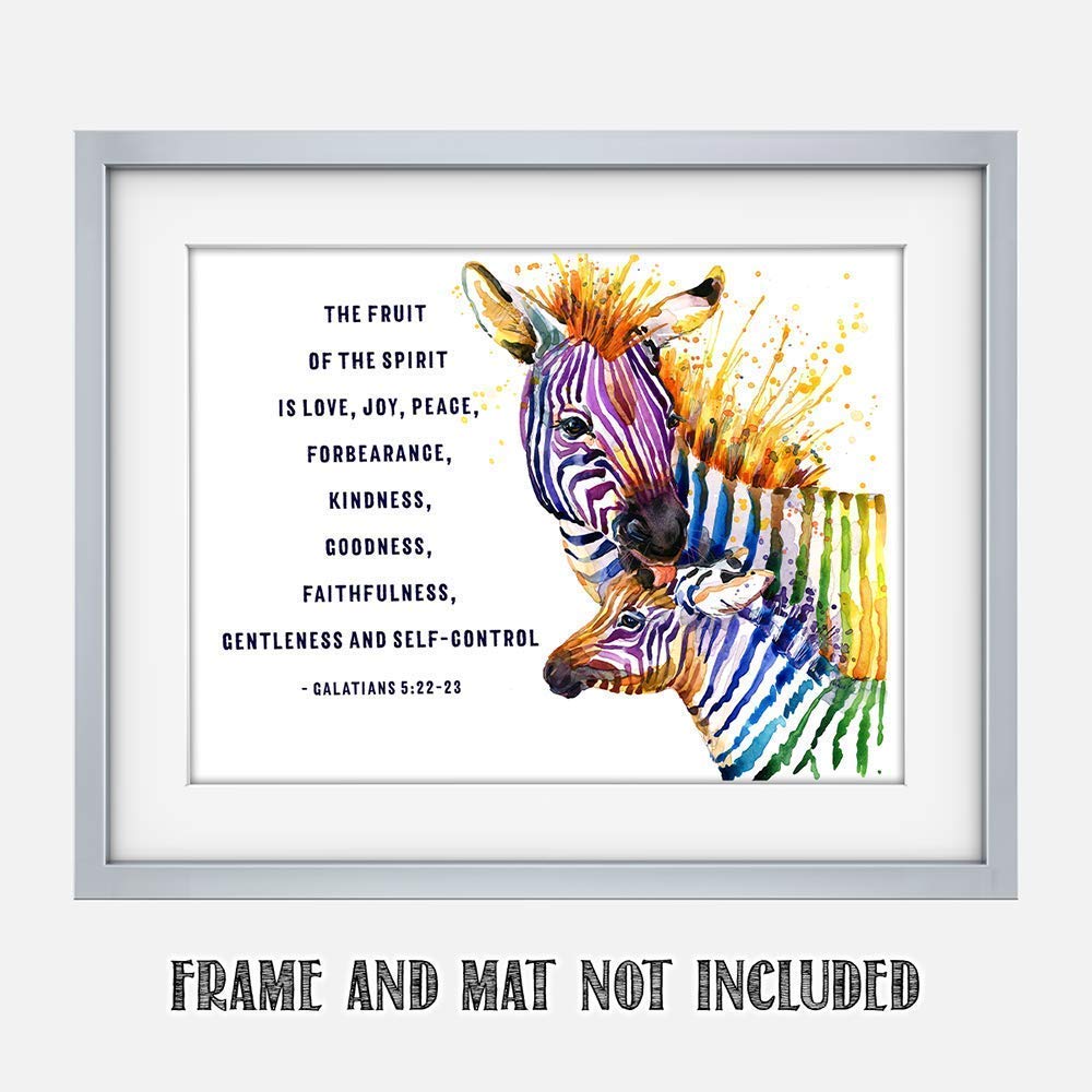 Tj Originals Galatians 5:22-23'' The Fruit Of The Spirit Is. Bible Verse Wall Print- Unframed 11 X 14 Watercolor Print - Inspira