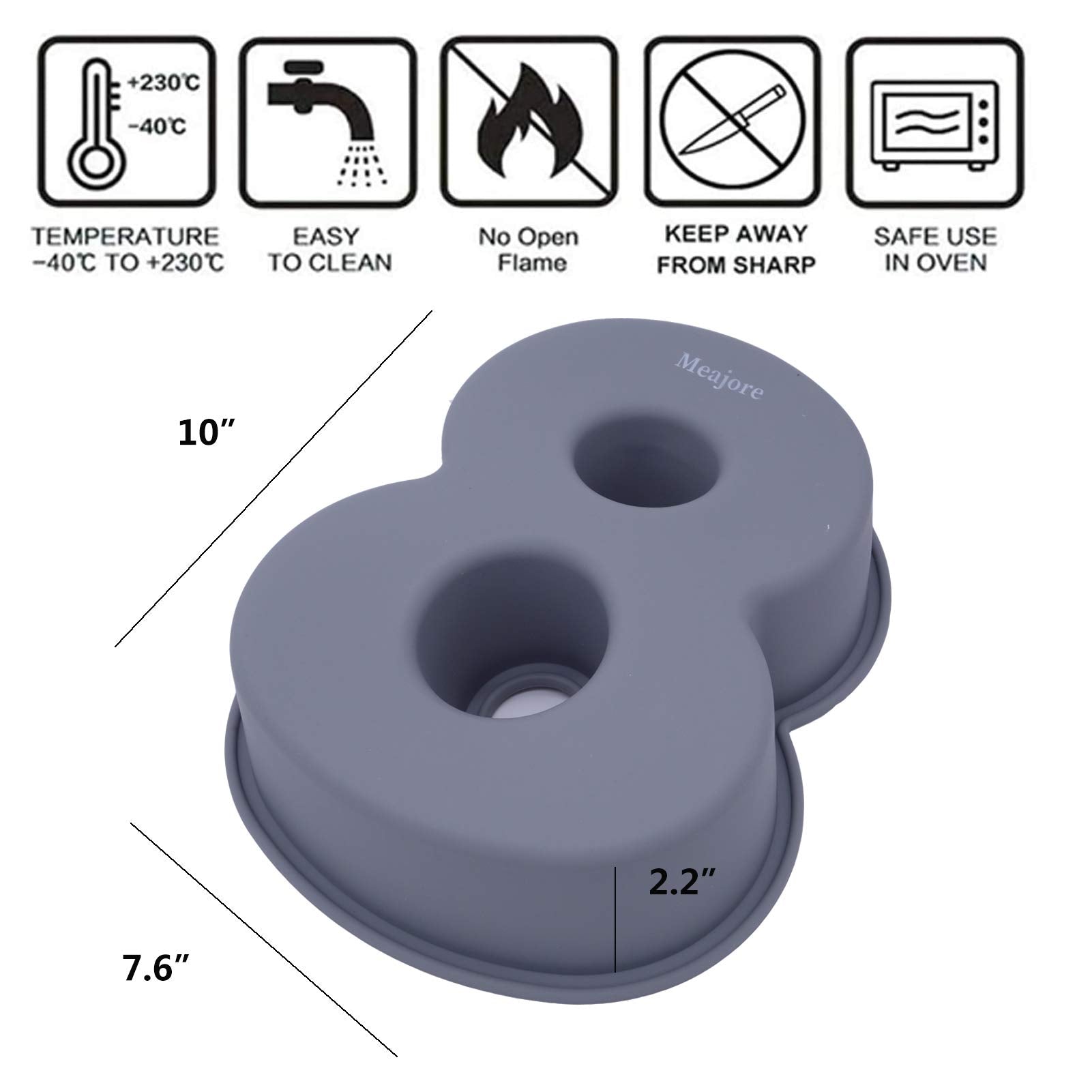 Meajore 3D Large Number Cake Mould,Silicone Baking Letter Ectangle Novel Cake Tins For Birthday Festival And Relationship Marry