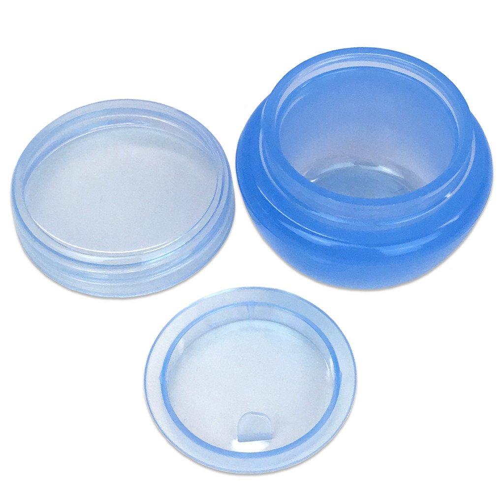 Beauticom 24 Pieces 10G/10Ml Blue Frosted Container Jars With Inner Liner For Lotion, Toners, Lip Balms, Makeup Samples - Bpa Fr
