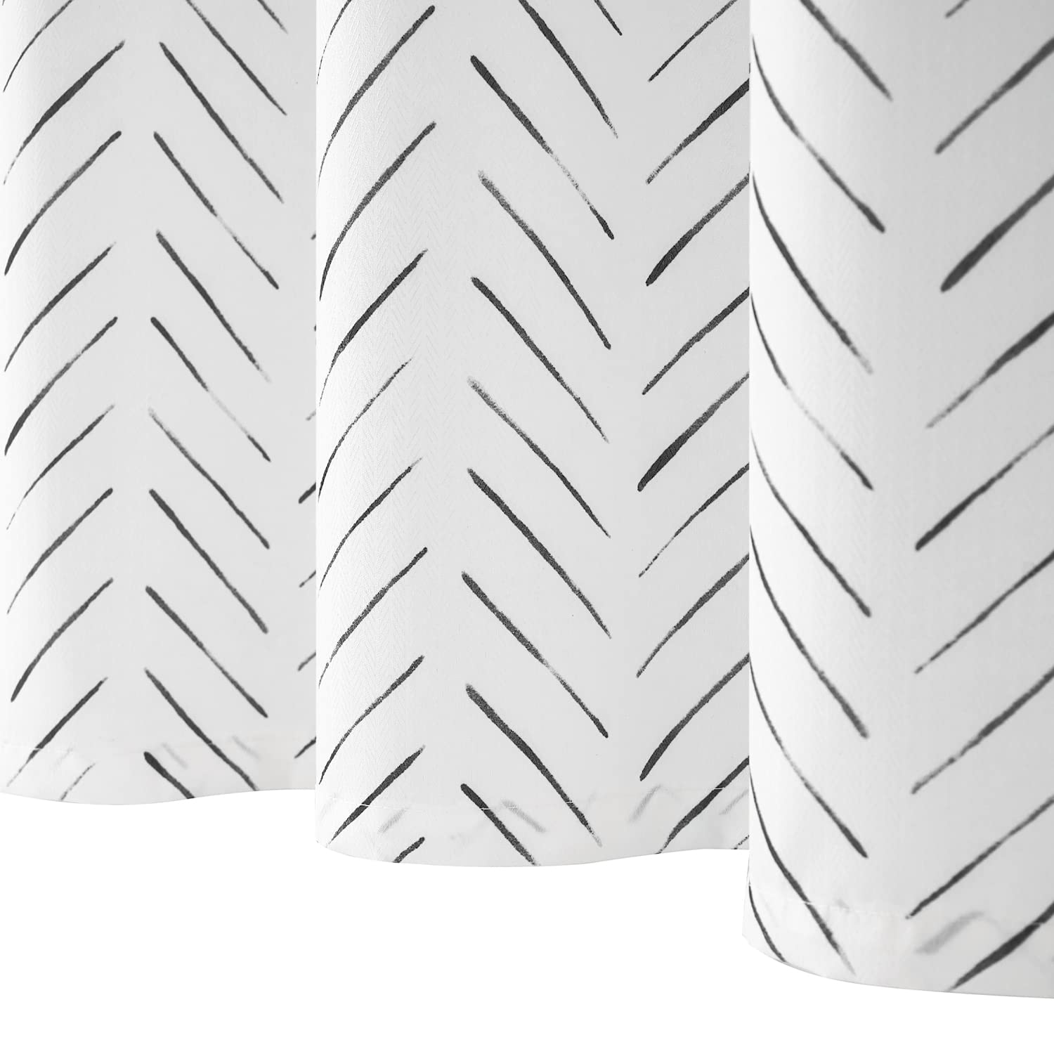 Jinchan Fabric Small Stall Shower Curtain 48X72 Inches Herringbone Zig Zag Inky Chevron Black And White Shower Curtain With Hook