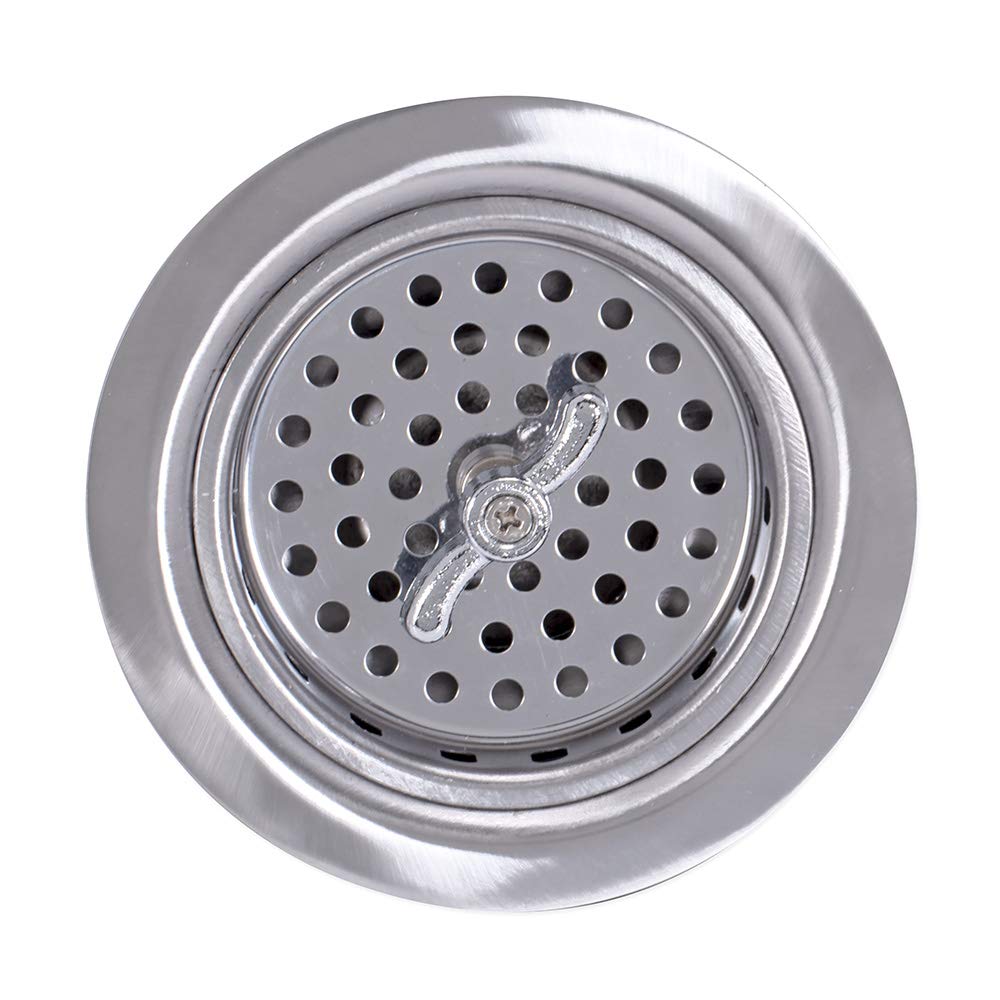 Ez-Flo Kitchen Sink Strainer With Die-Cast Slip Joint Nut, Spin And Seal, 3-1/2 Inch To 4 Inch Opening, Stainless Steel, 30009