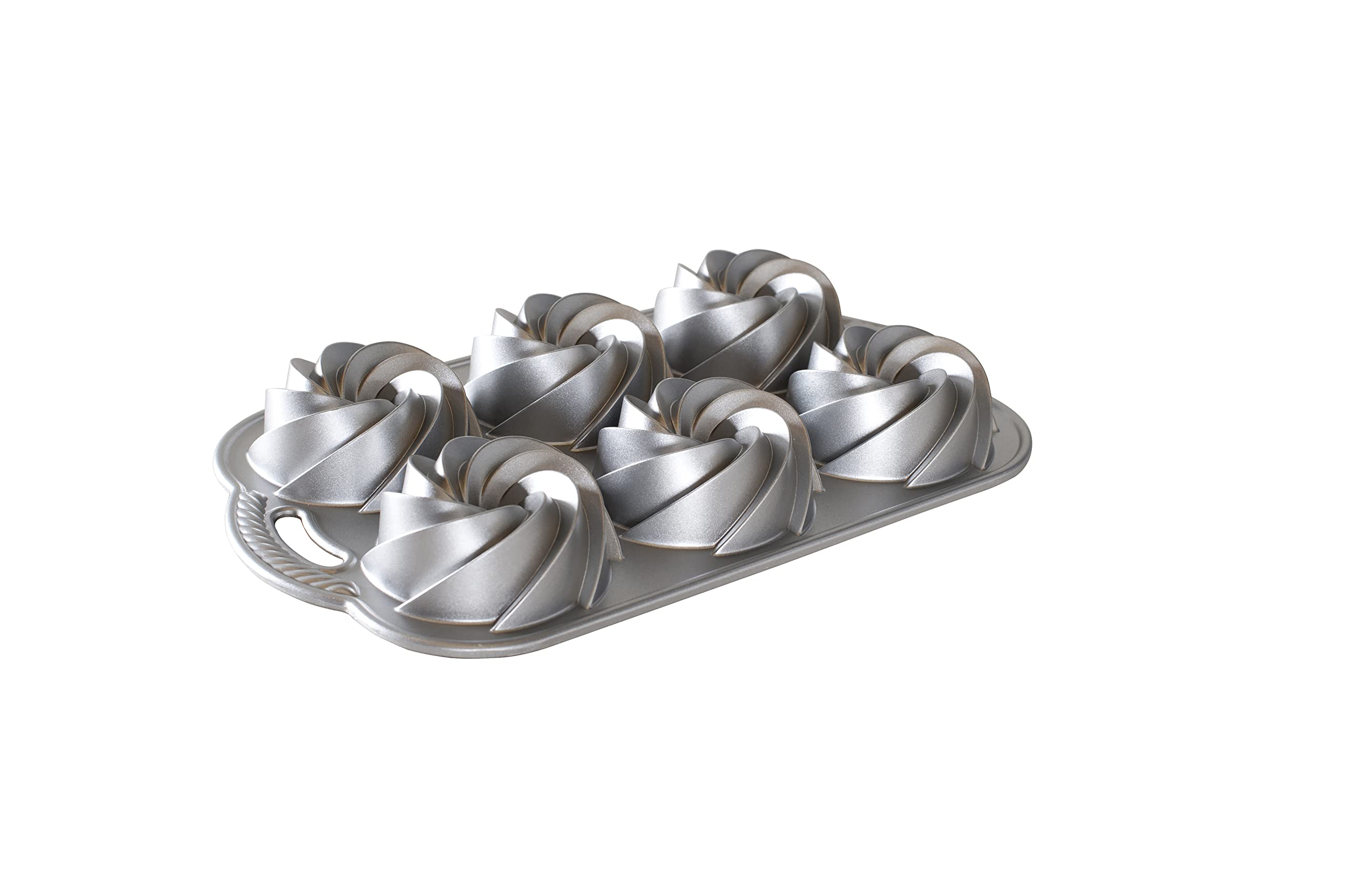 Nordic Ware Heritage Bundtlette Cake Pan, Metallic, Silver
