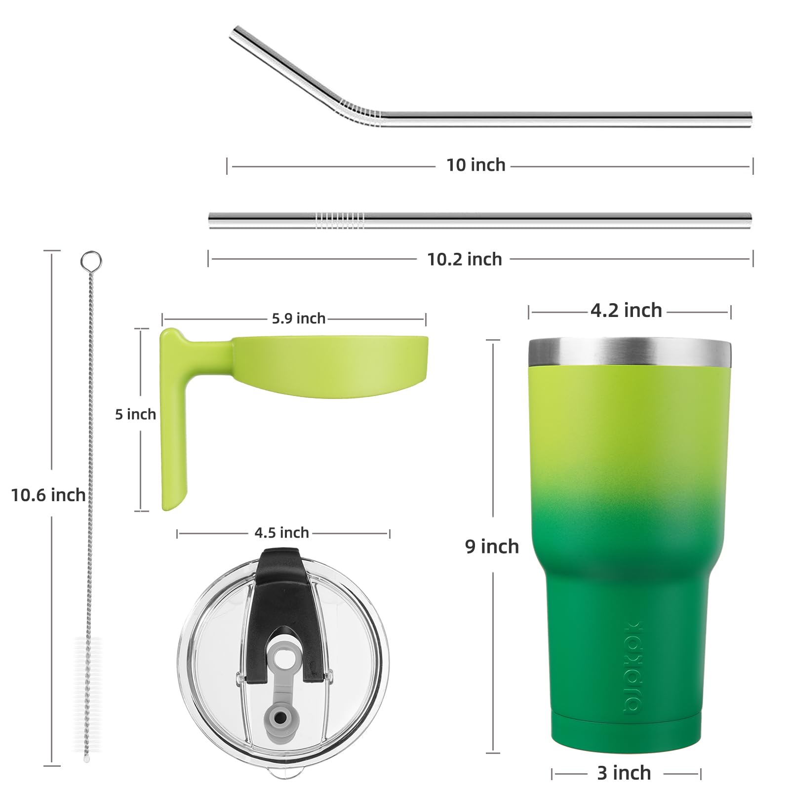 Bjpkpk 40 Oz Tumbler With Handle Insulated Tumbler With Lid And Straw Stainless Steel Travel Mug Coffee Cups,Bamboo Grove