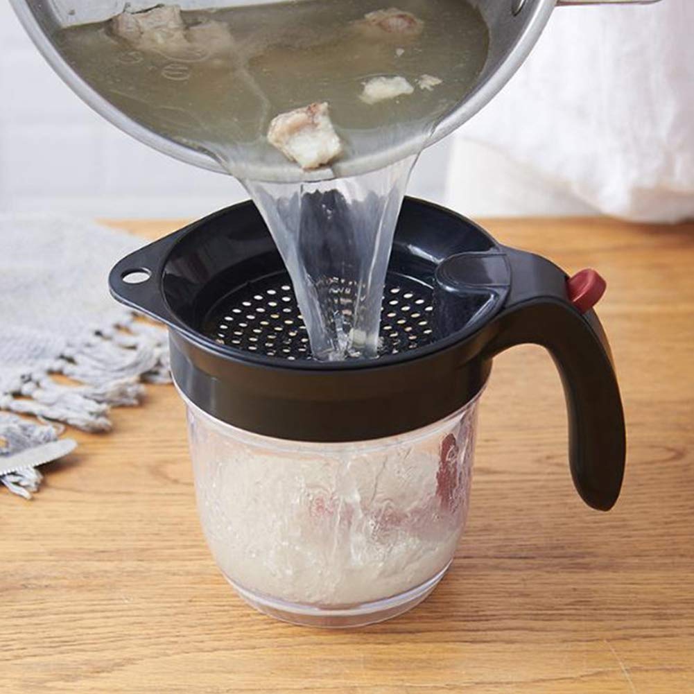 Gravy Fat Separator With Bottom Release - Grease Separator With Scale For Gravy, Oil, Soups, Stew - Grease Separator Cup Fat Ski