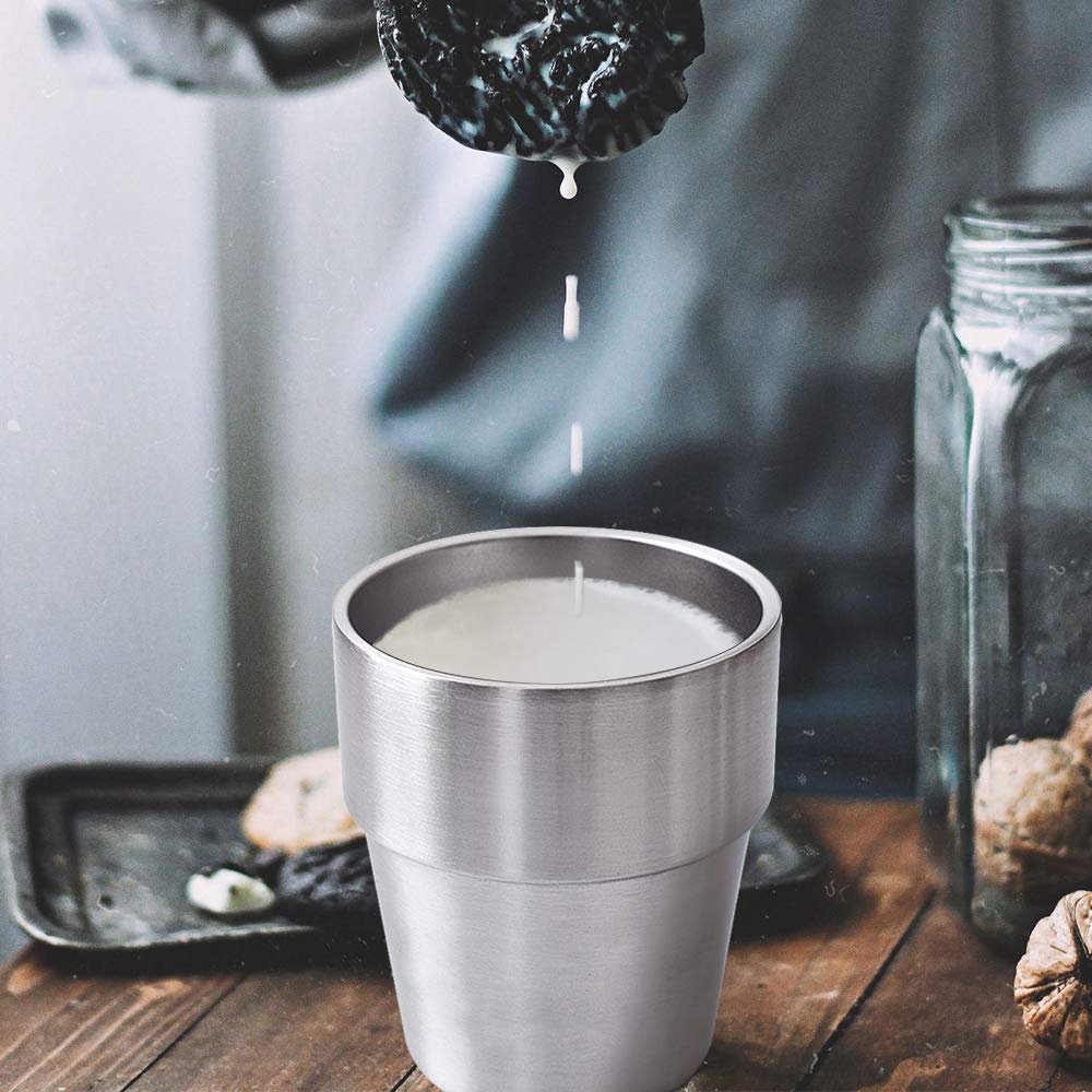 Newk Stainless Steel Cups, 10 Oz Metal Cups, Double Wall Drinking Tumblers For Bbq/Home/Office/Party/Driving - Set Of 2 Packs