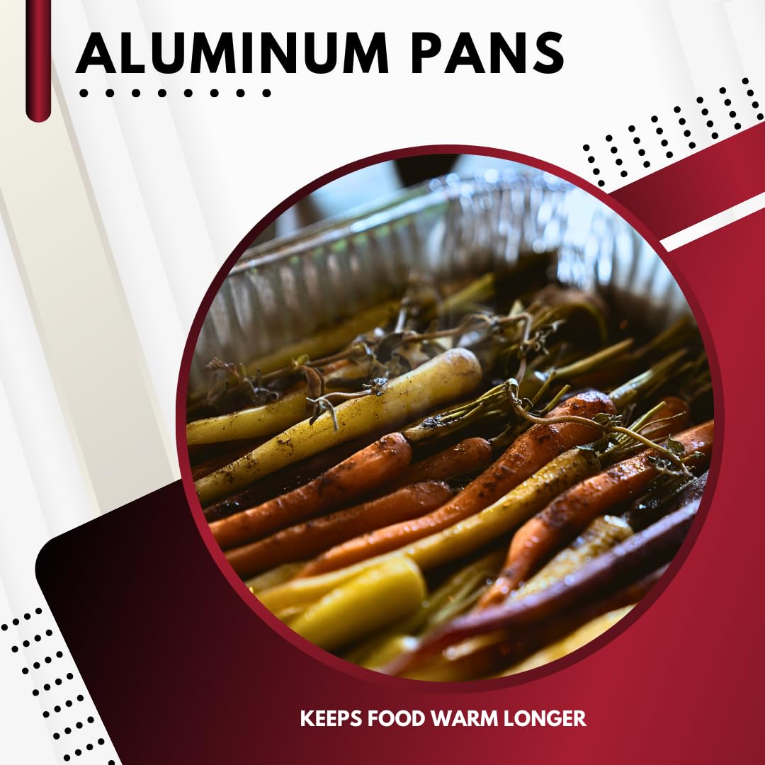 Aluminum Pans With Lids 9x13 Disposable Foil Pans With Lids  Half Size Deep Steam Table Pans With Covers  Tin Foil Pans 20 Sets
