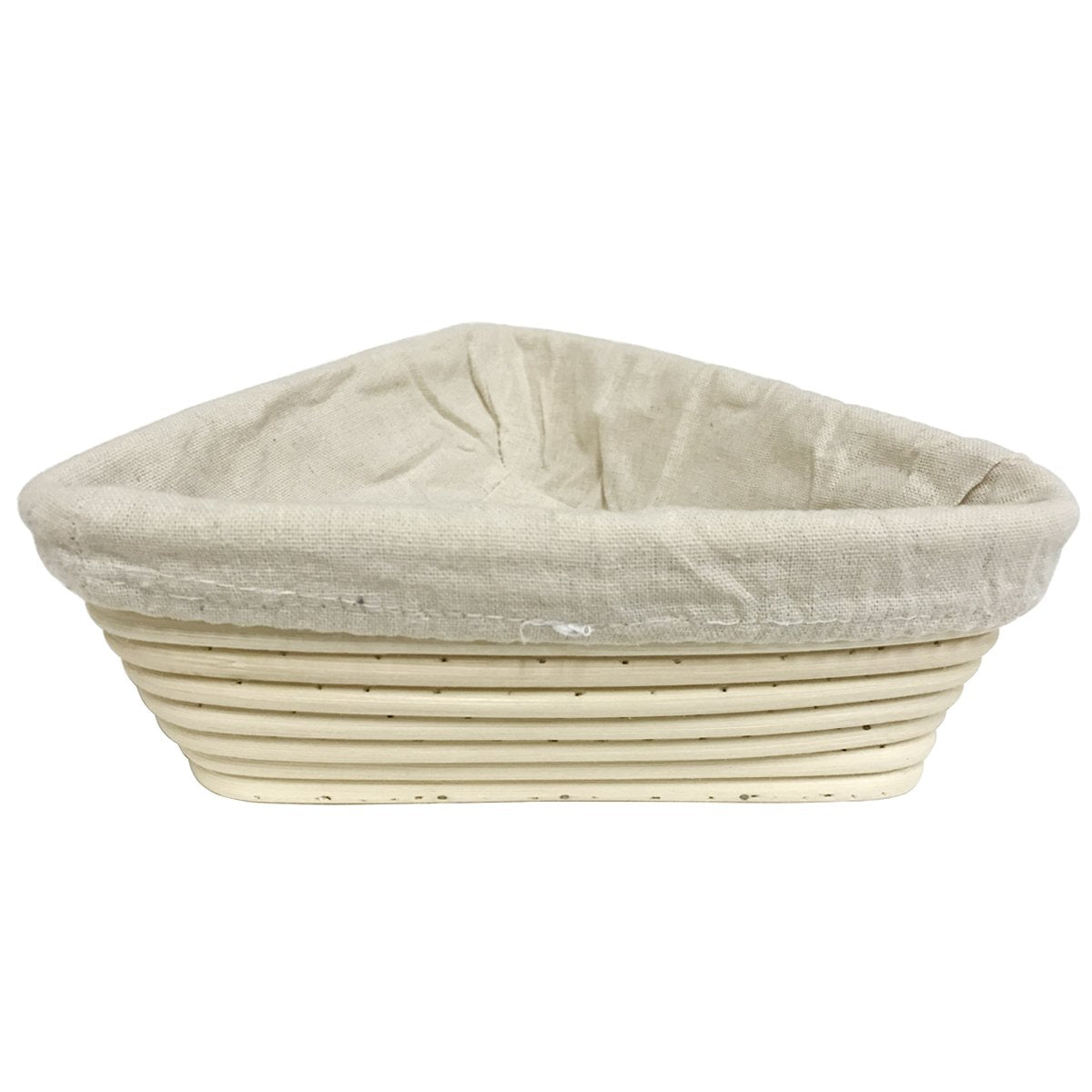 Eoocvt 6.3 Inch Triangle Shaped Banneton Brotform Bread Dough Proofing Rising Rattan Handmade Basket With Linen Liner Cloth - 16