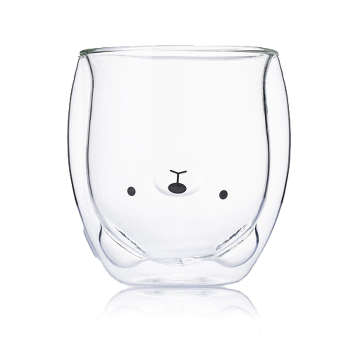 Binoster Bear Cute Mugs Kawaii Double Wall Glass Coffee Tea Mill Yogurt Cup Funny Novelty Gift for Women Her Friends Office Birt