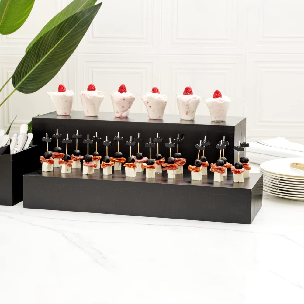 Restaurantware 20.5 X 7 X 3.25 Inch Display Riser 1 Rectangle Wood Bakery Display - Short Riser For Retail Catering Or Buffets B